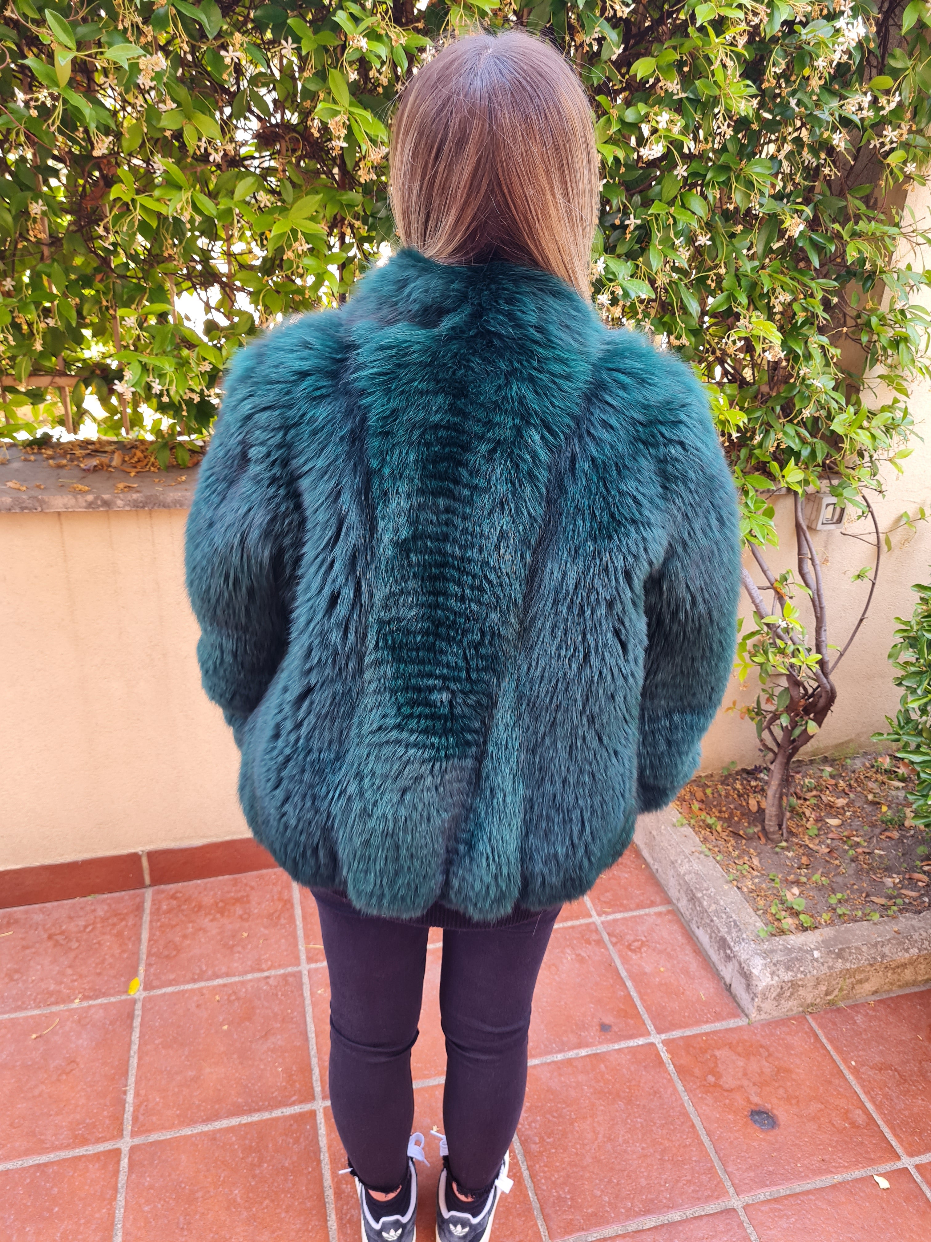 Fox fur bomber jacket