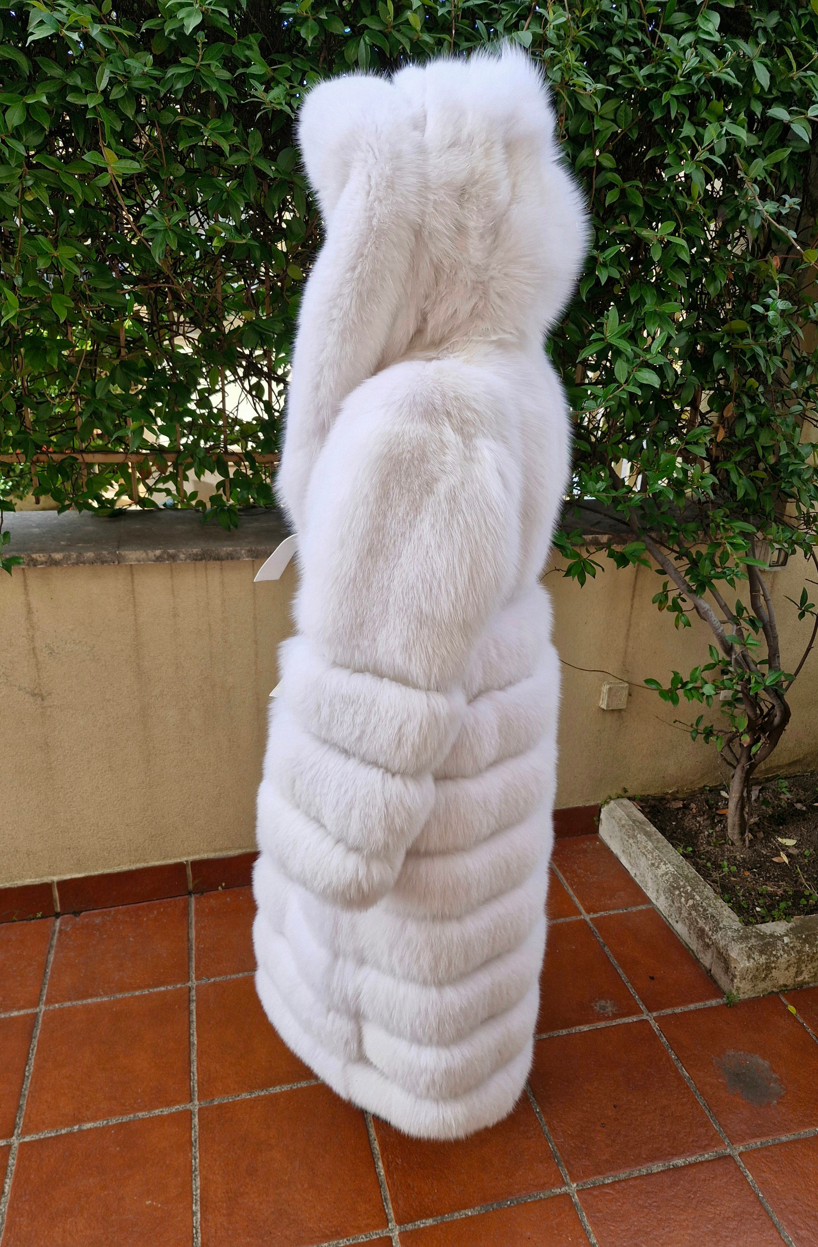 Shadow fox fur coat