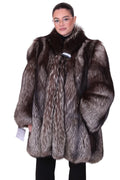 Silver fox fur jacket