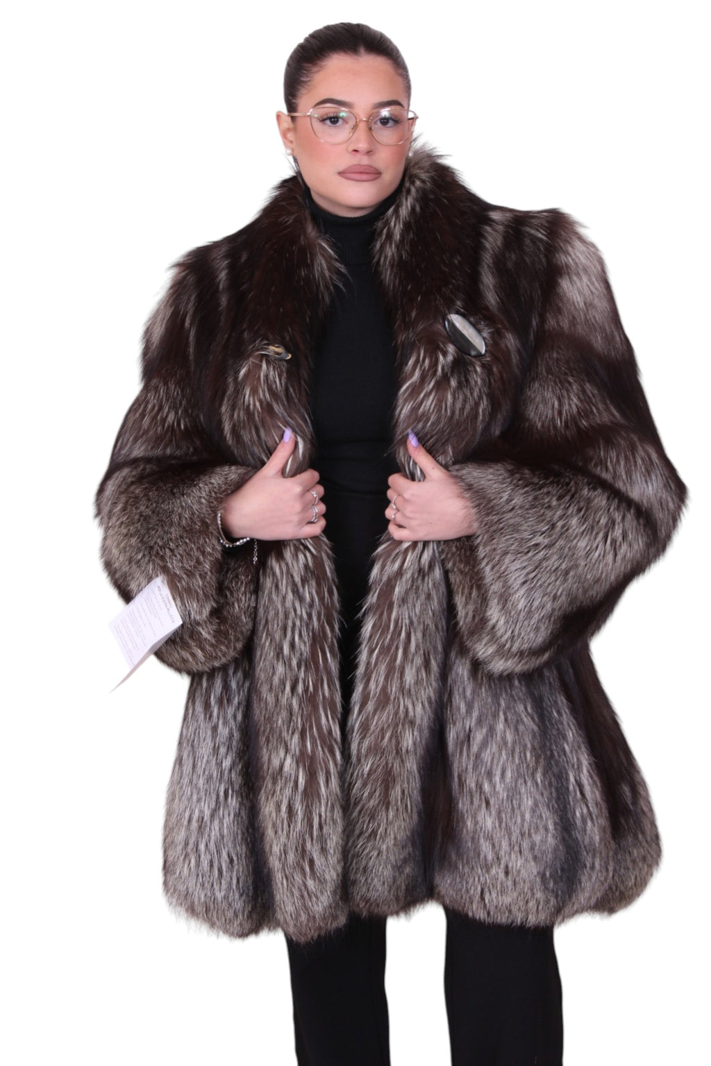 Silver fox fur jacket