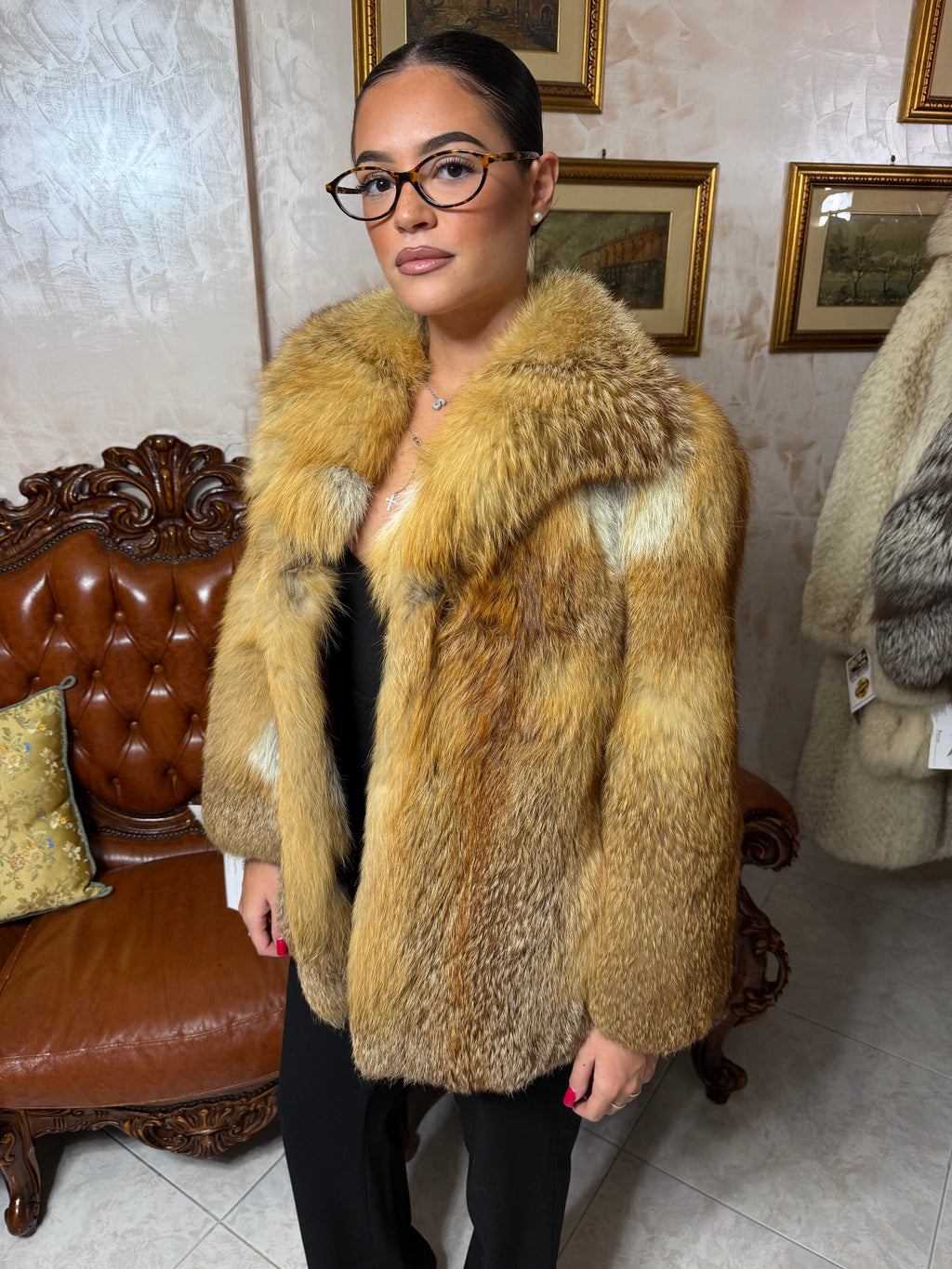 Giacca pelliccia di volpe vintage