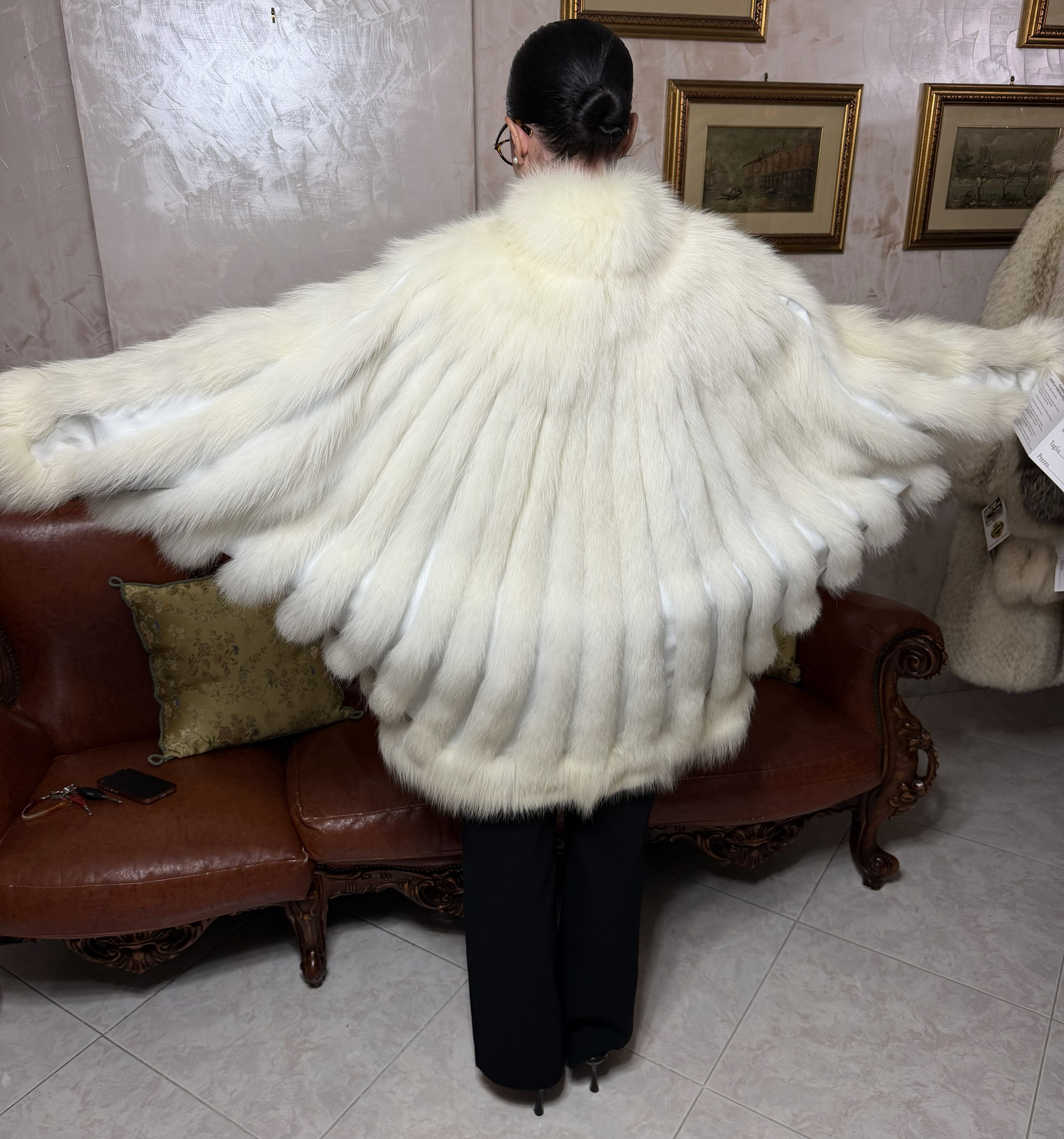 Mink fur cape jacket