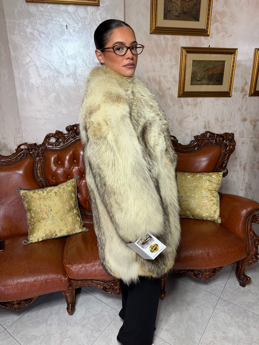 Giacca pelliccia di coyote vintage