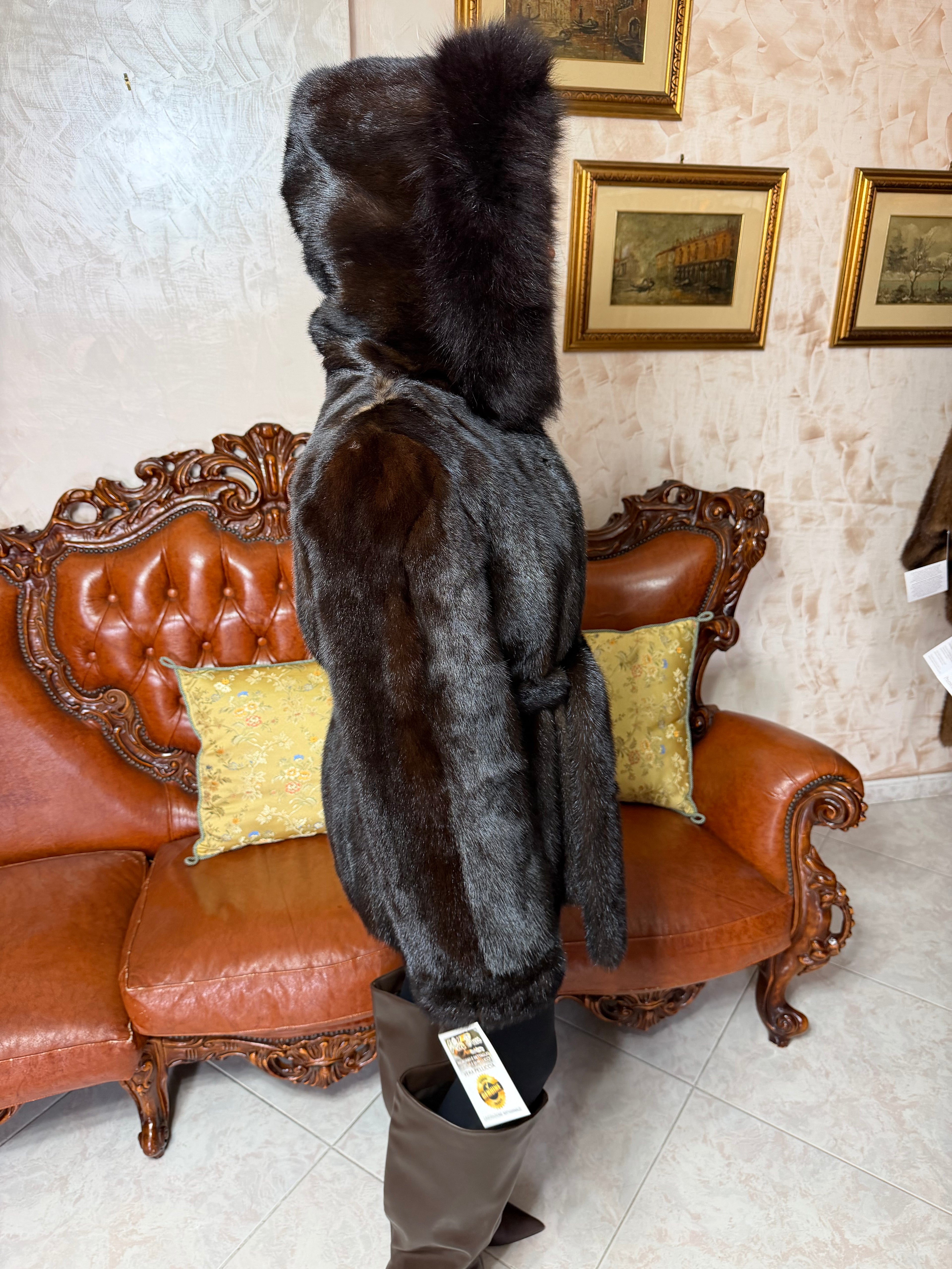 Mink fur bomber jacket