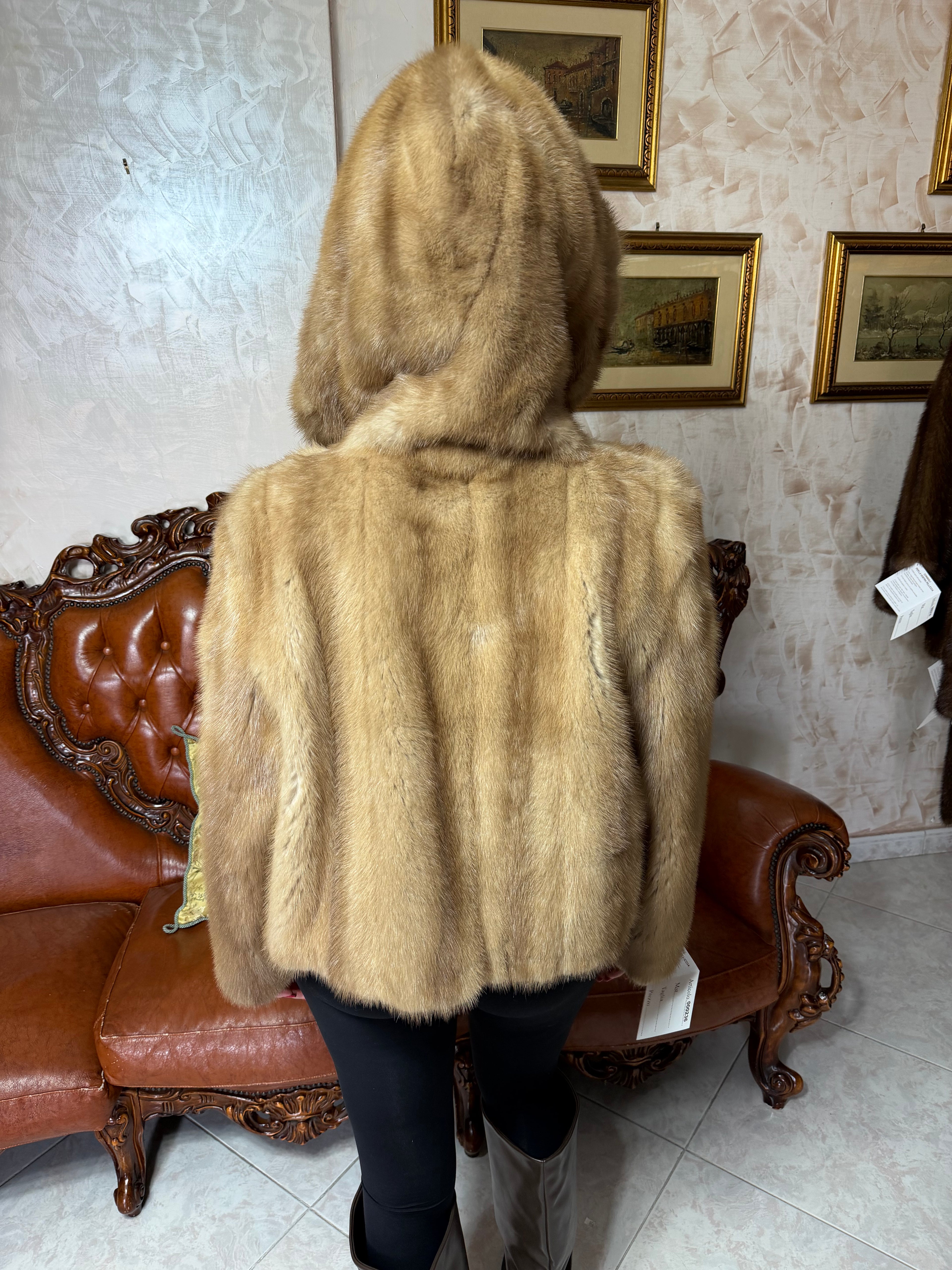 Mink fur bomber jacket