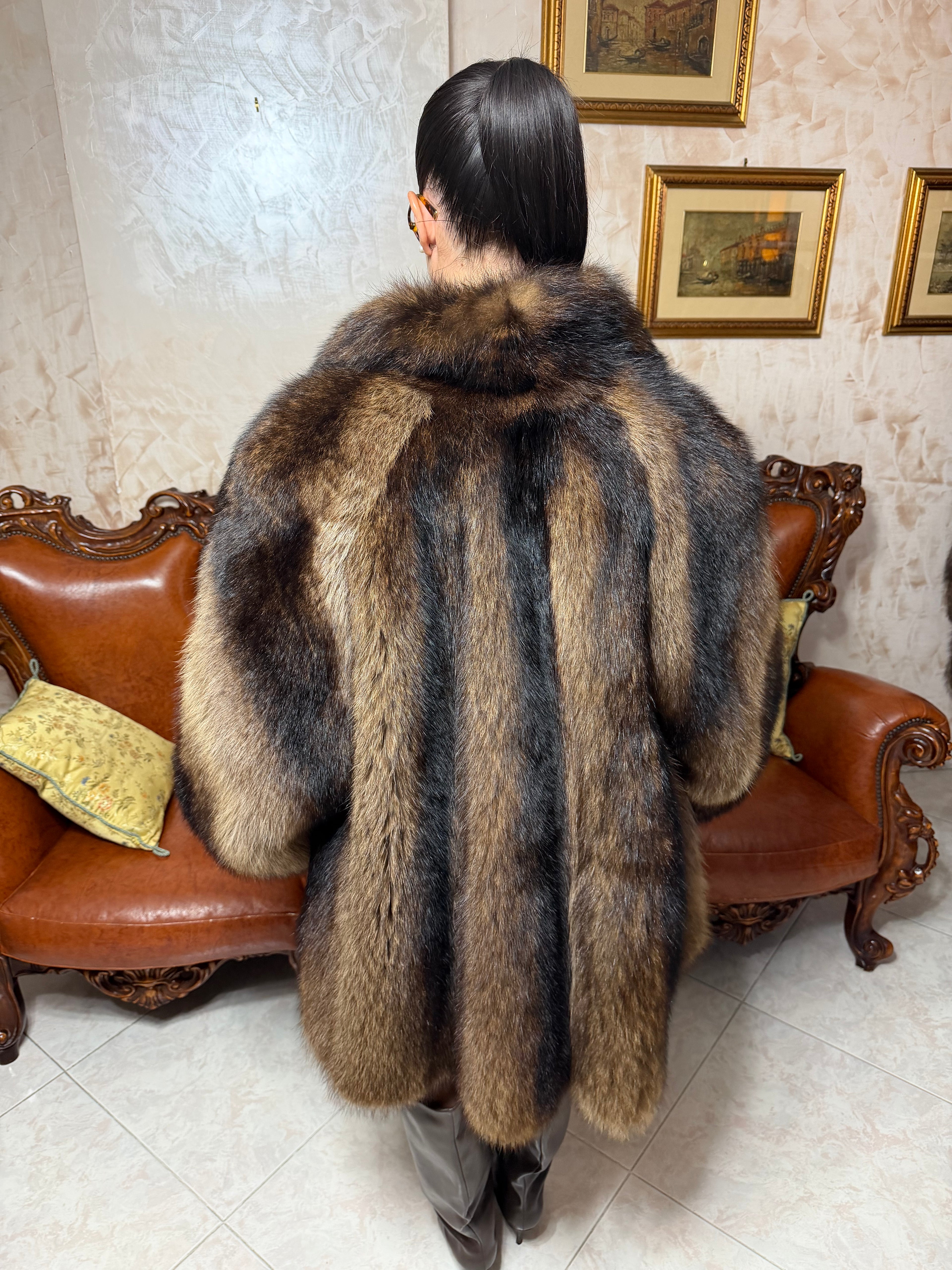 Raccoon fur jacket