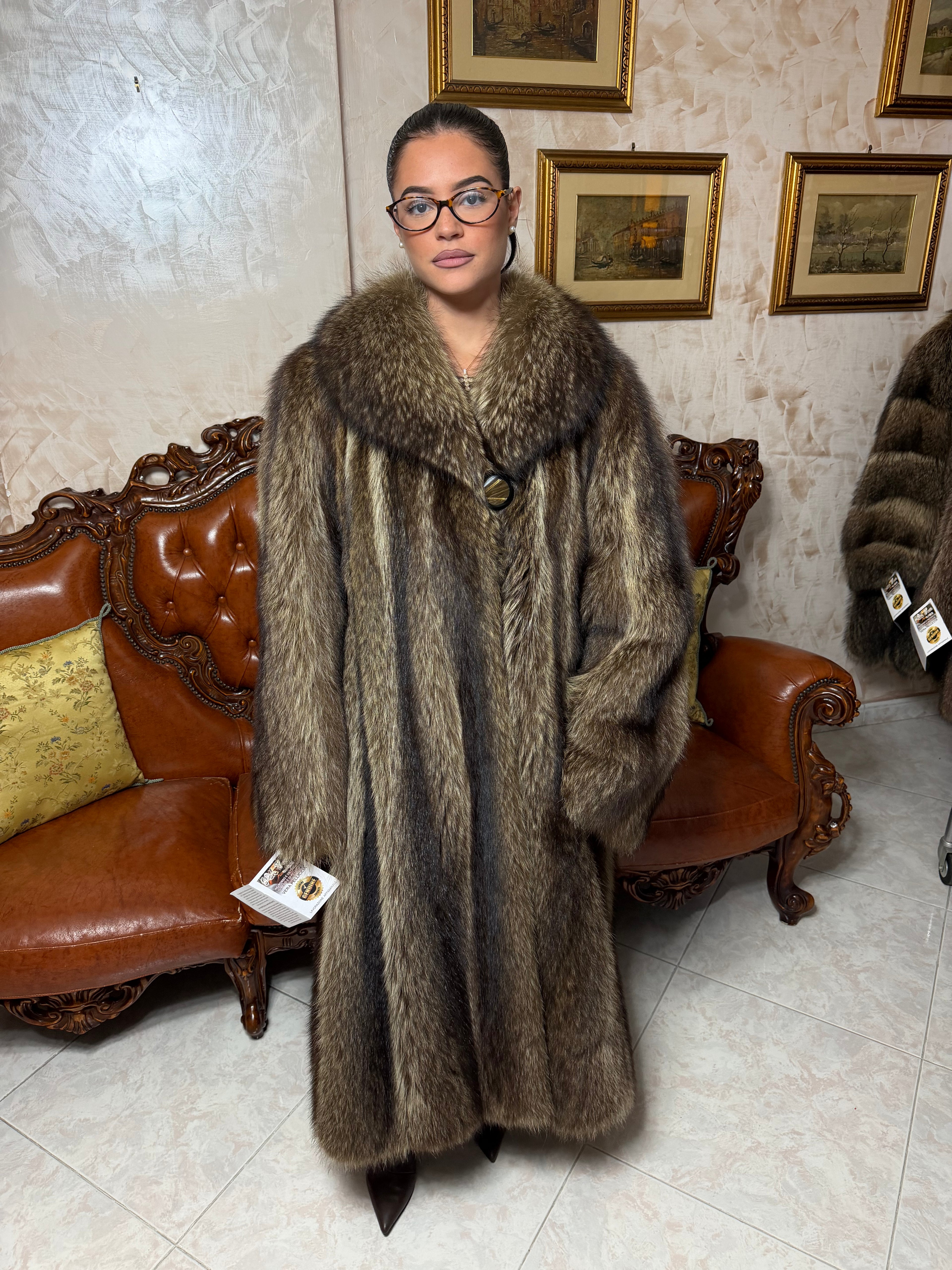 Raccoon fur jacket