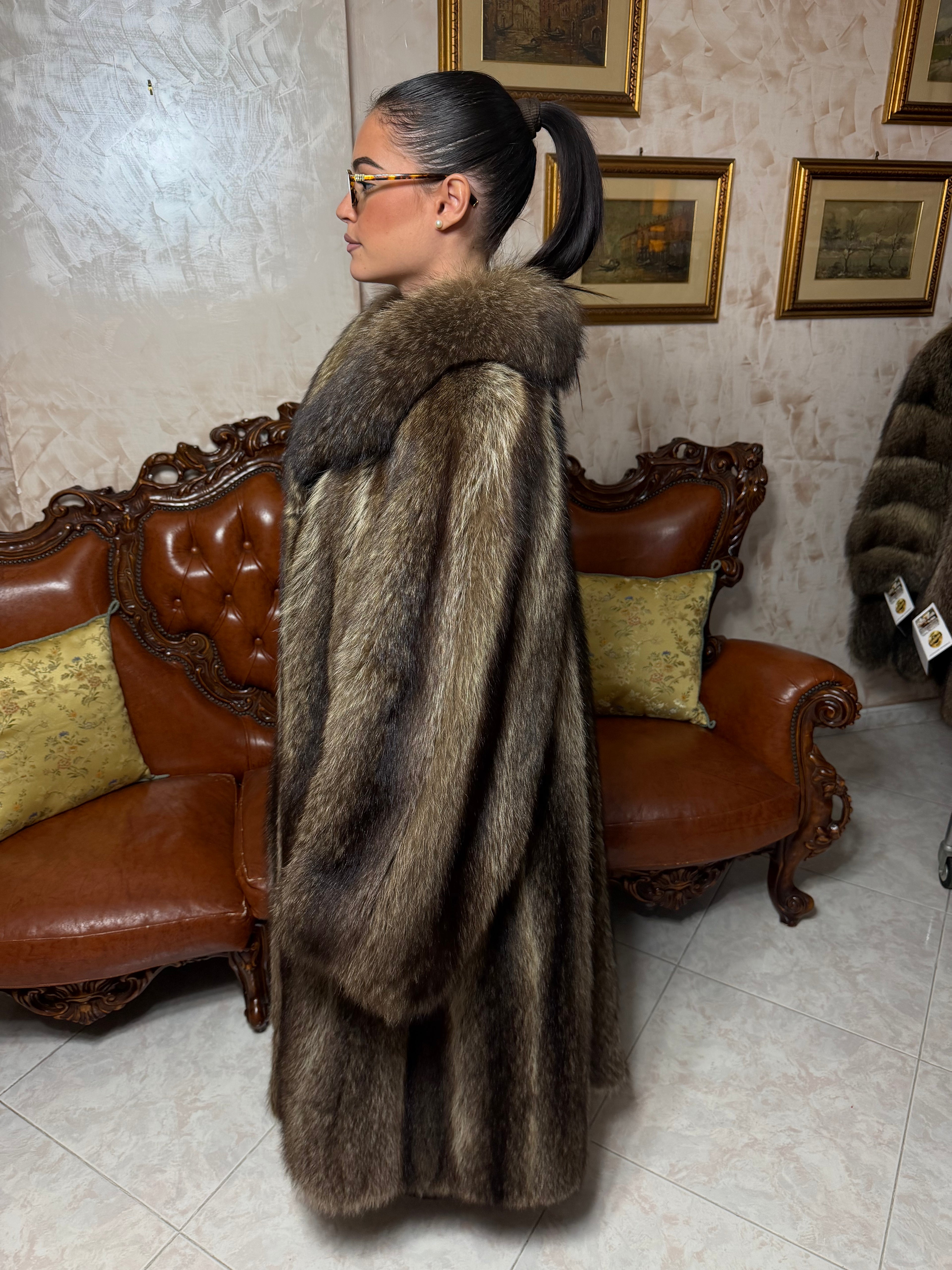Raccoon fur jacket