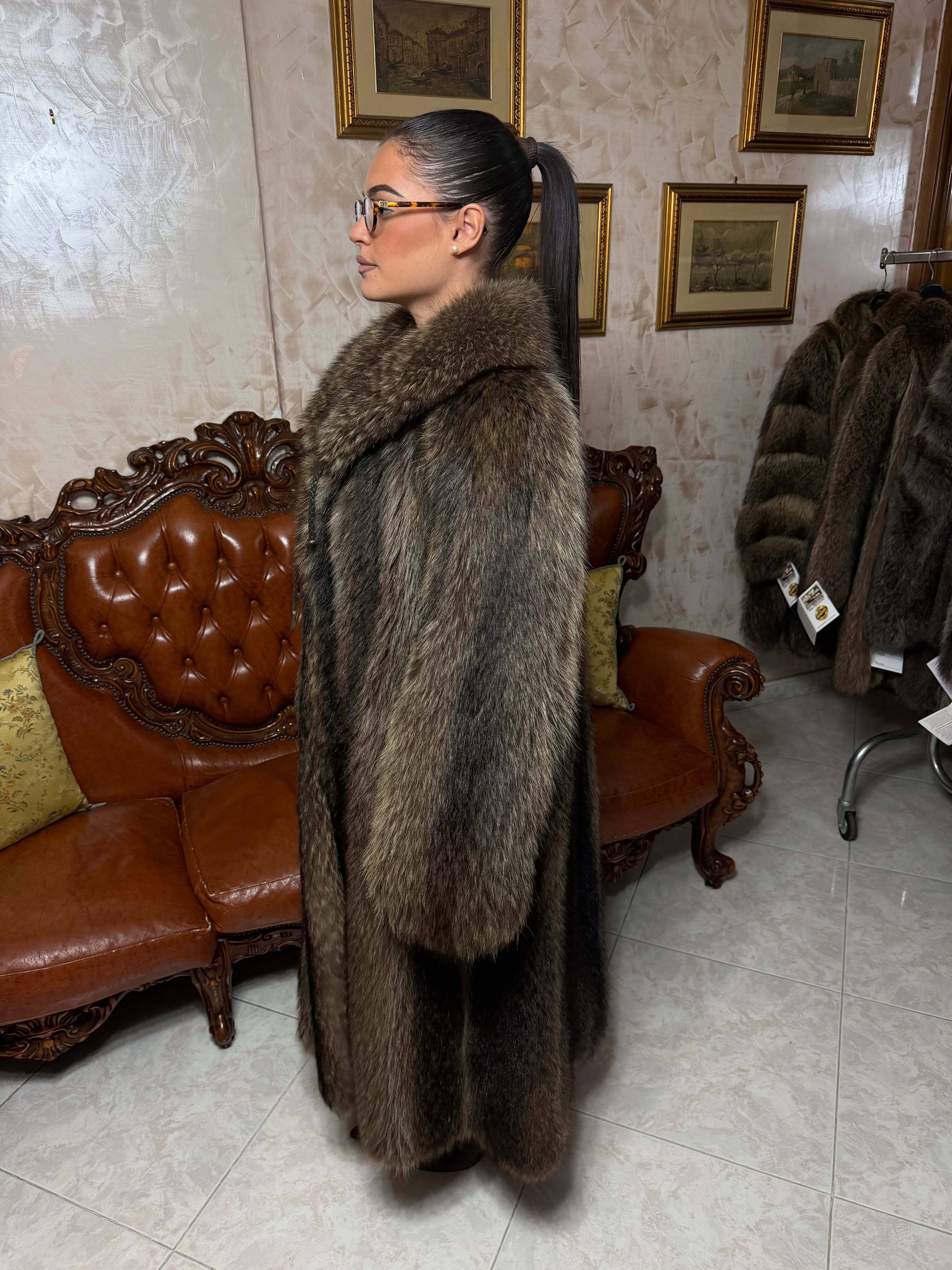 Raccoon fur jacket