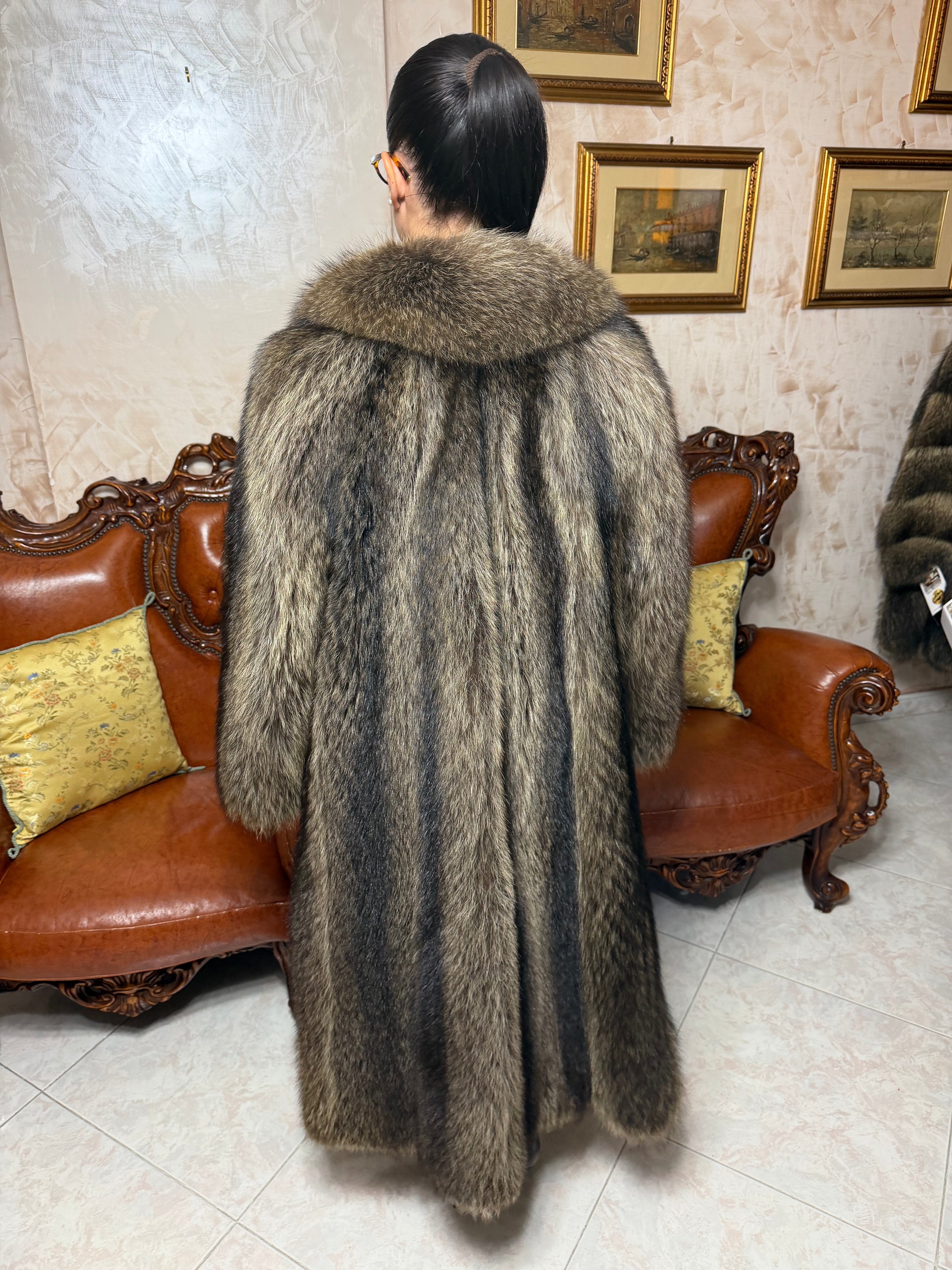 Raccoon fur jacket