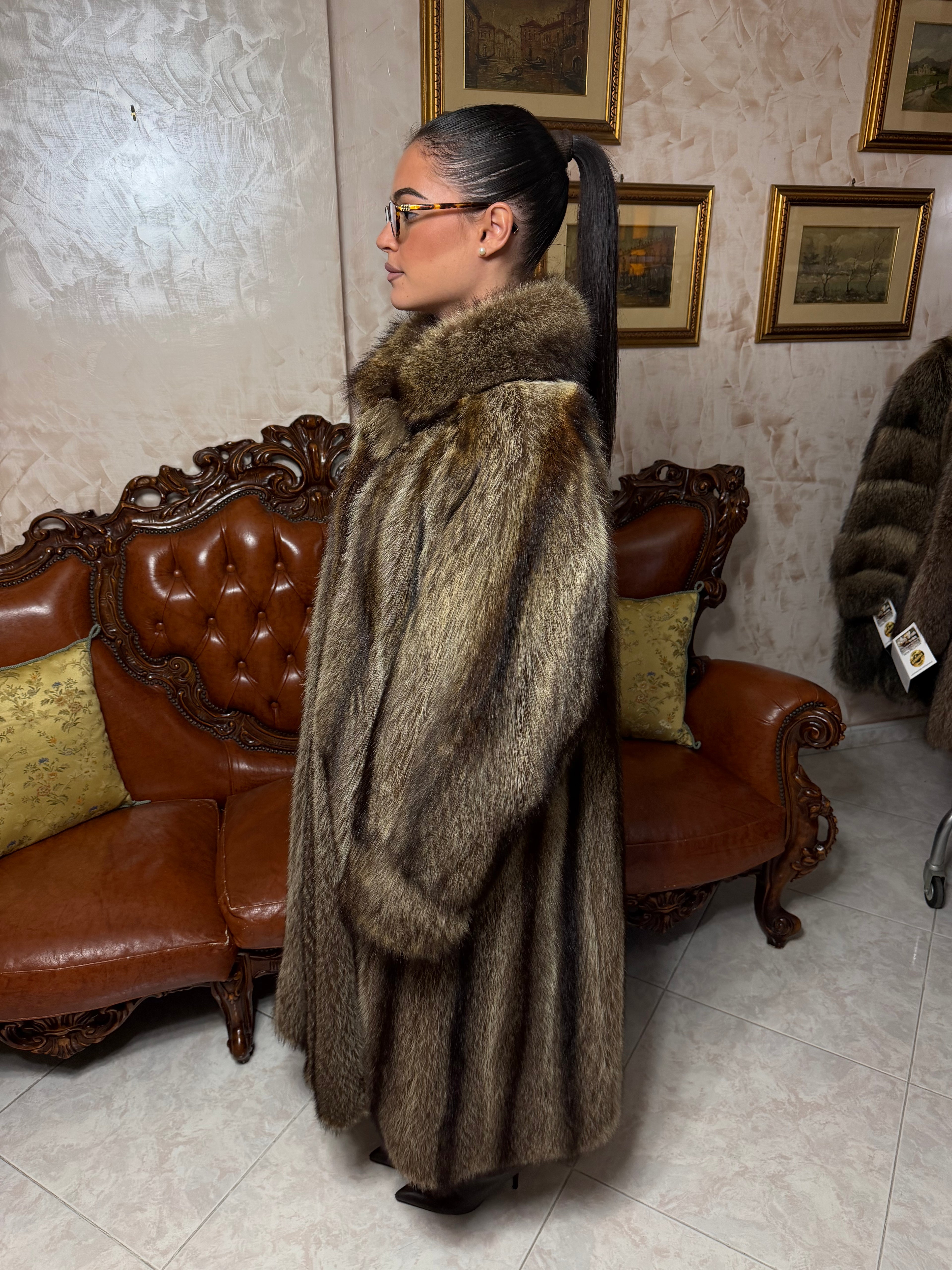 Raccoon fur jacket