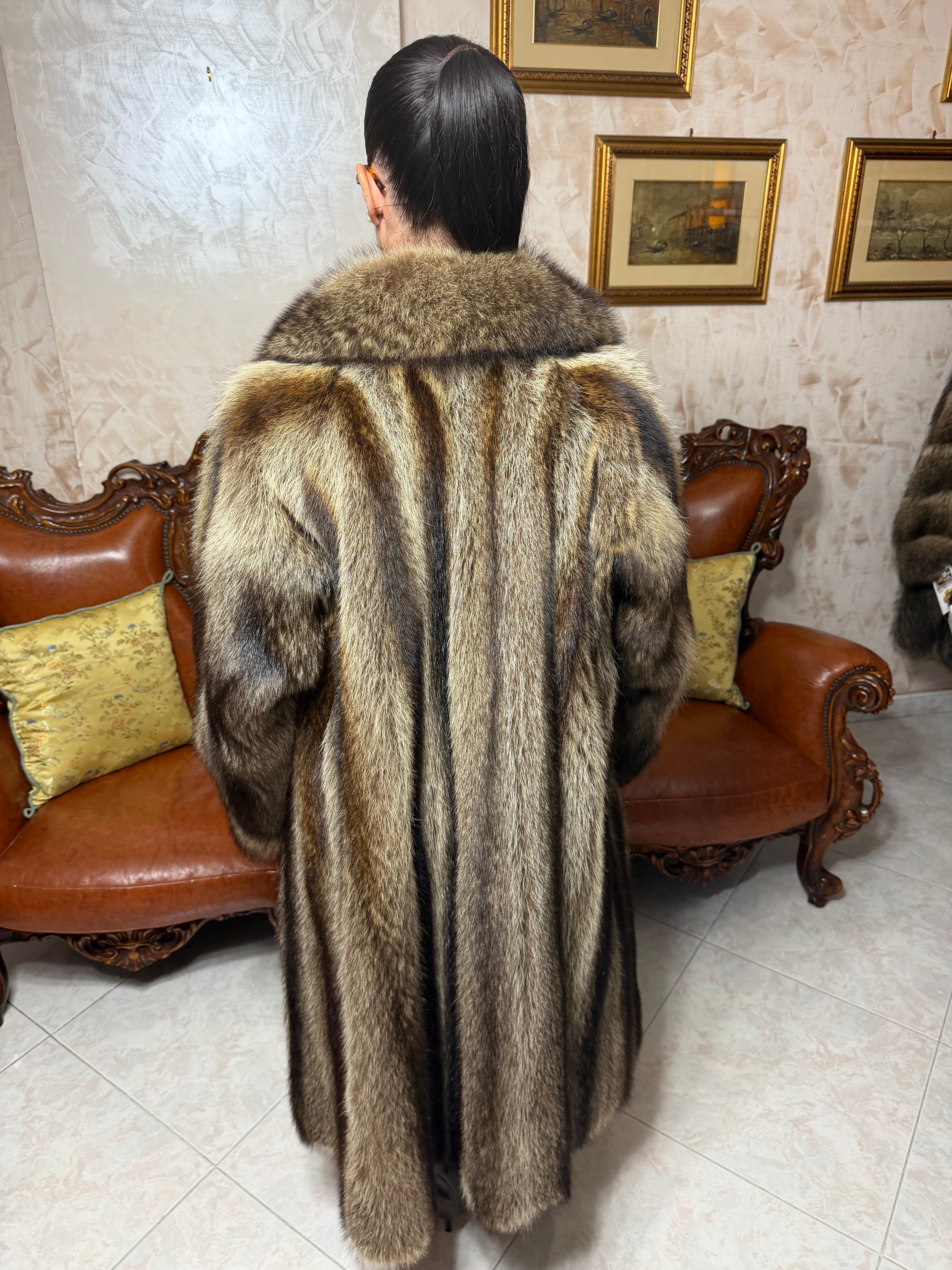 Raccoon fur jacket