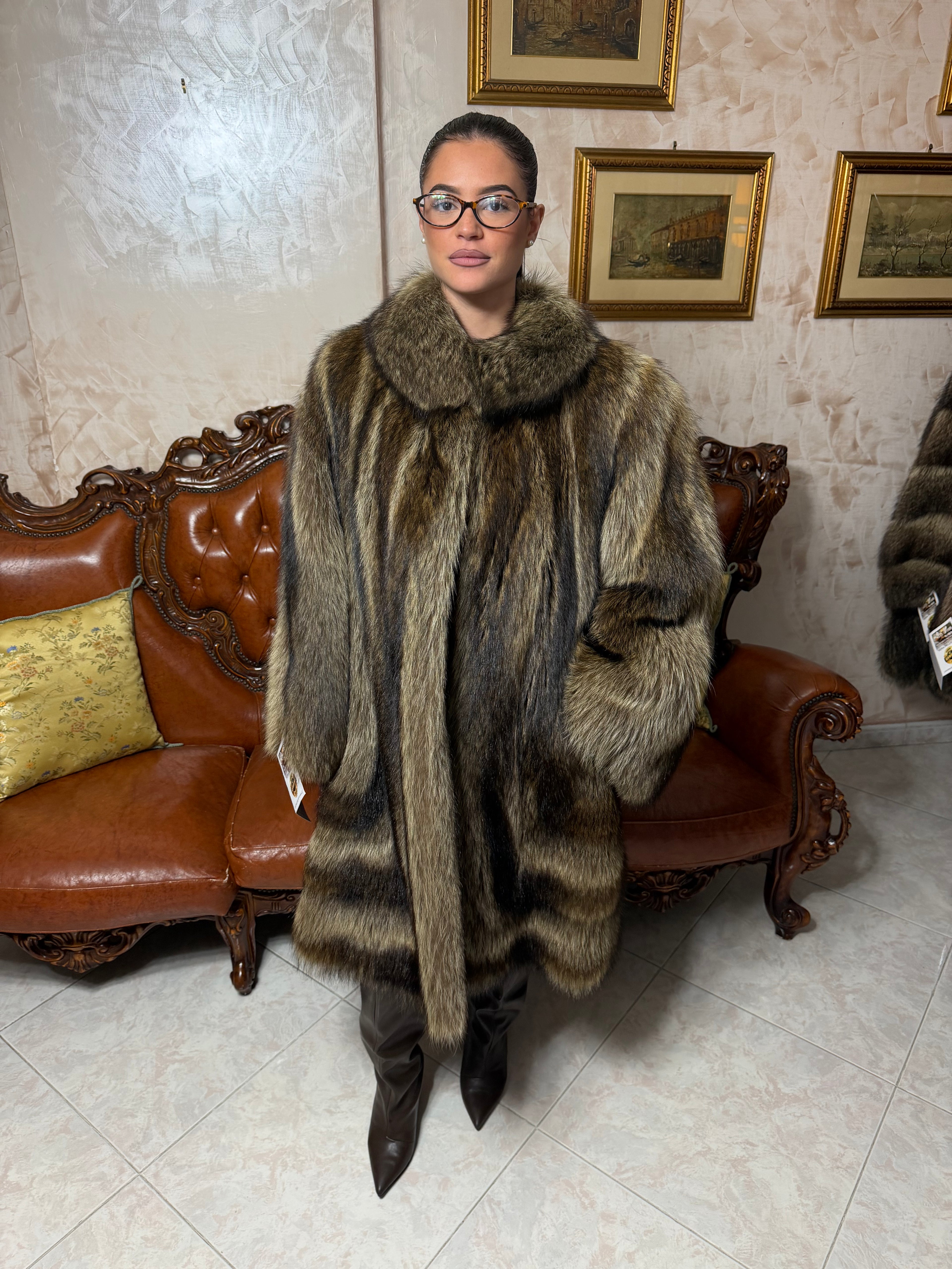 Raccoon fur jacket