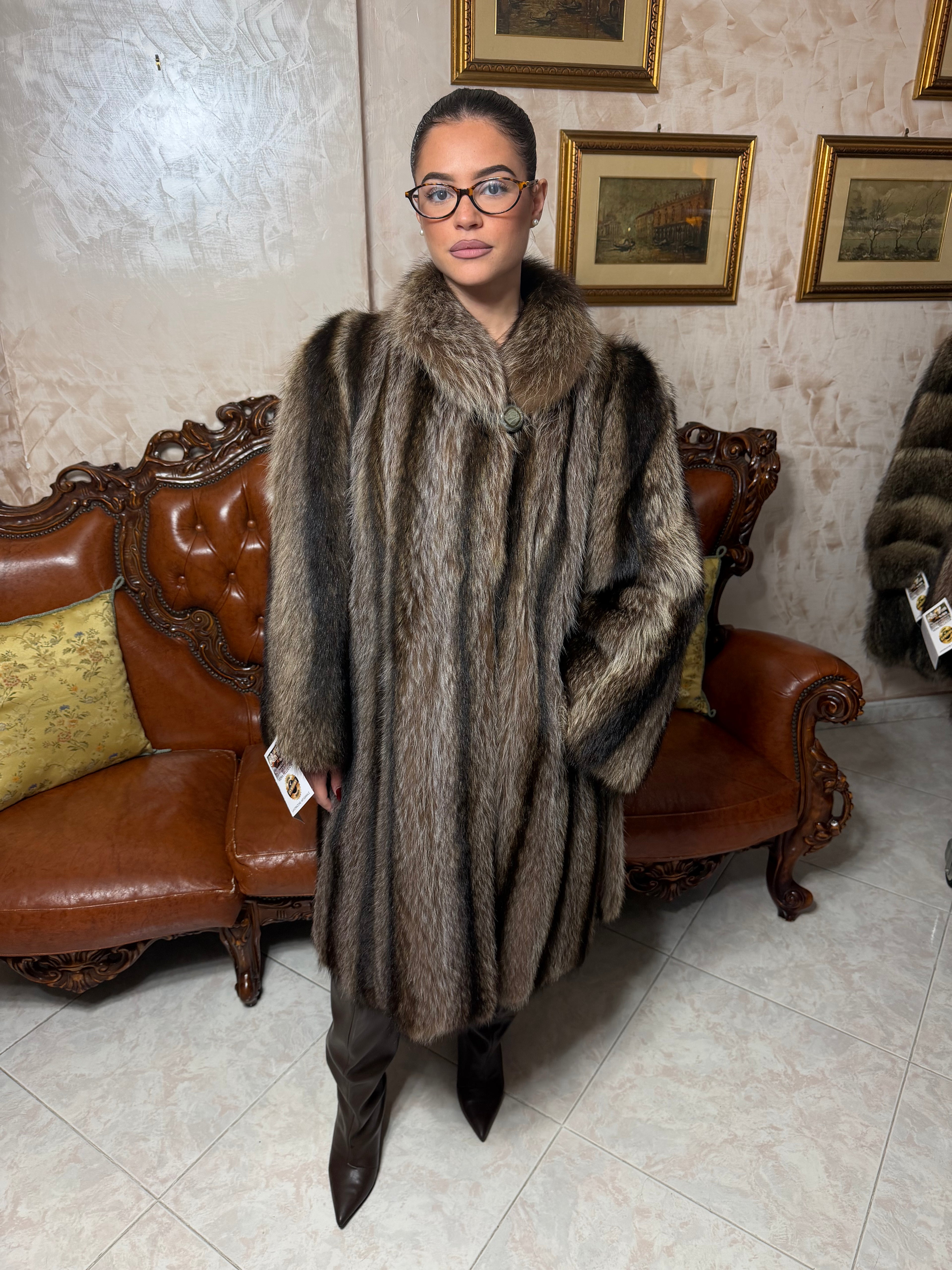 Raccoon fur jacket