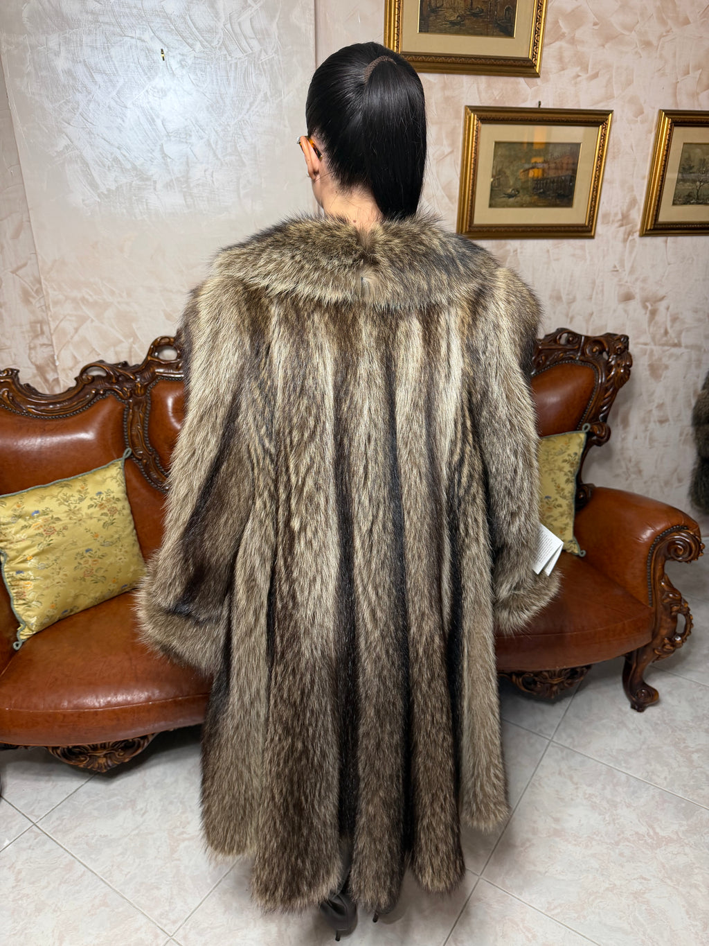 Raccoon fur jacket