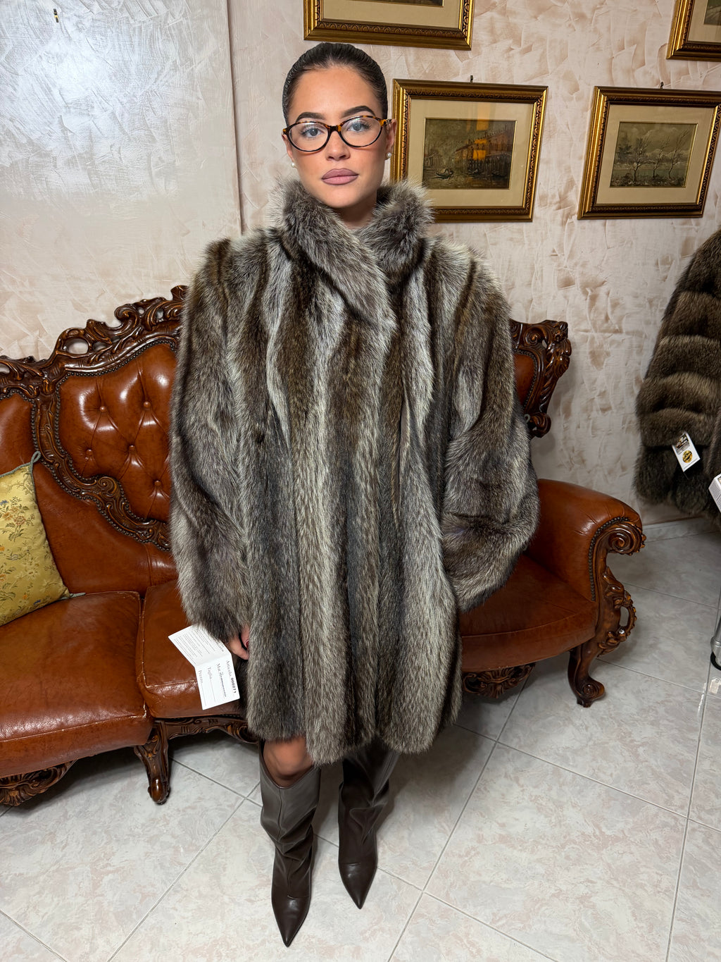 Raccoon fur jacket