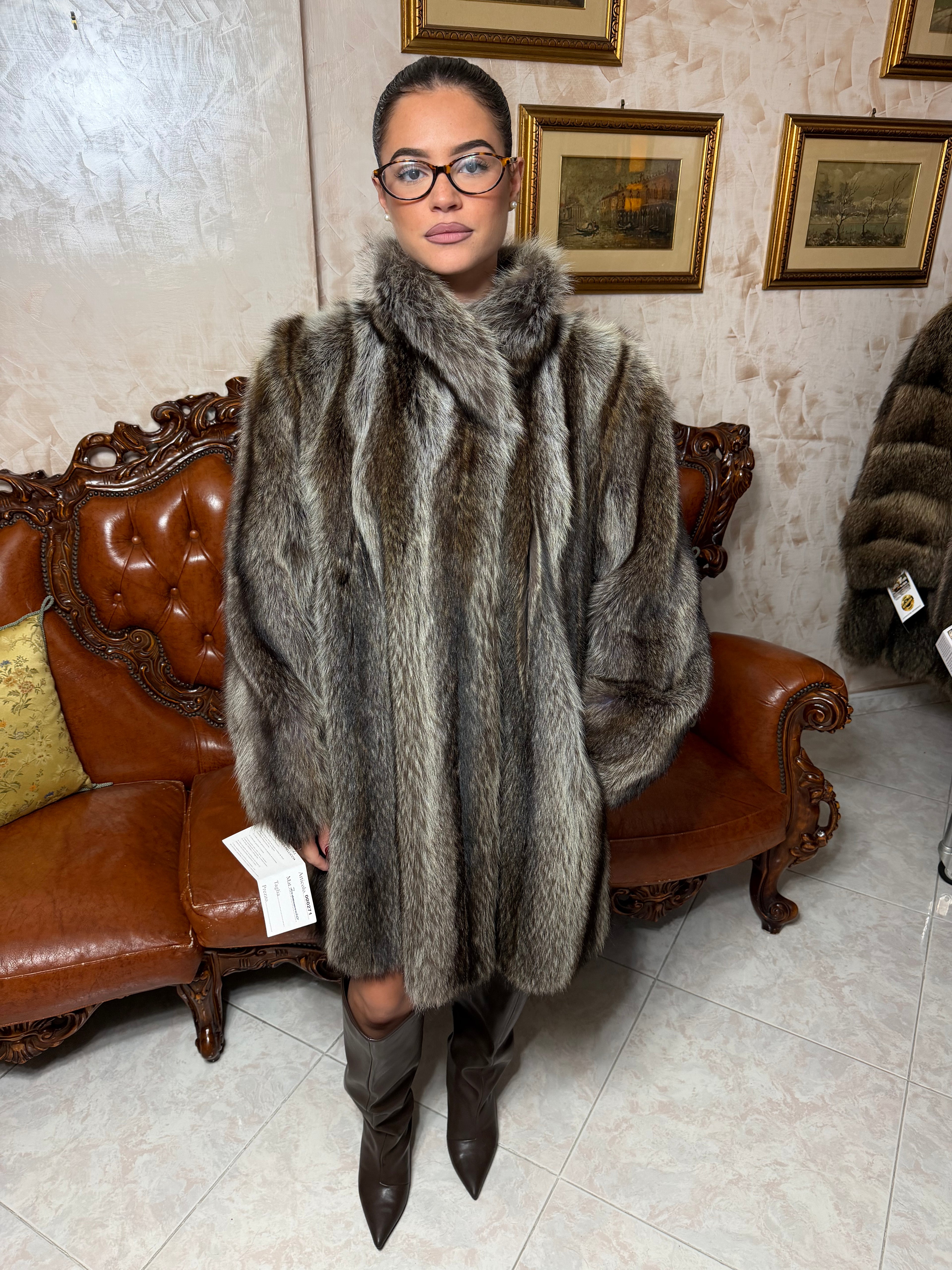 Raccoon fur jacket