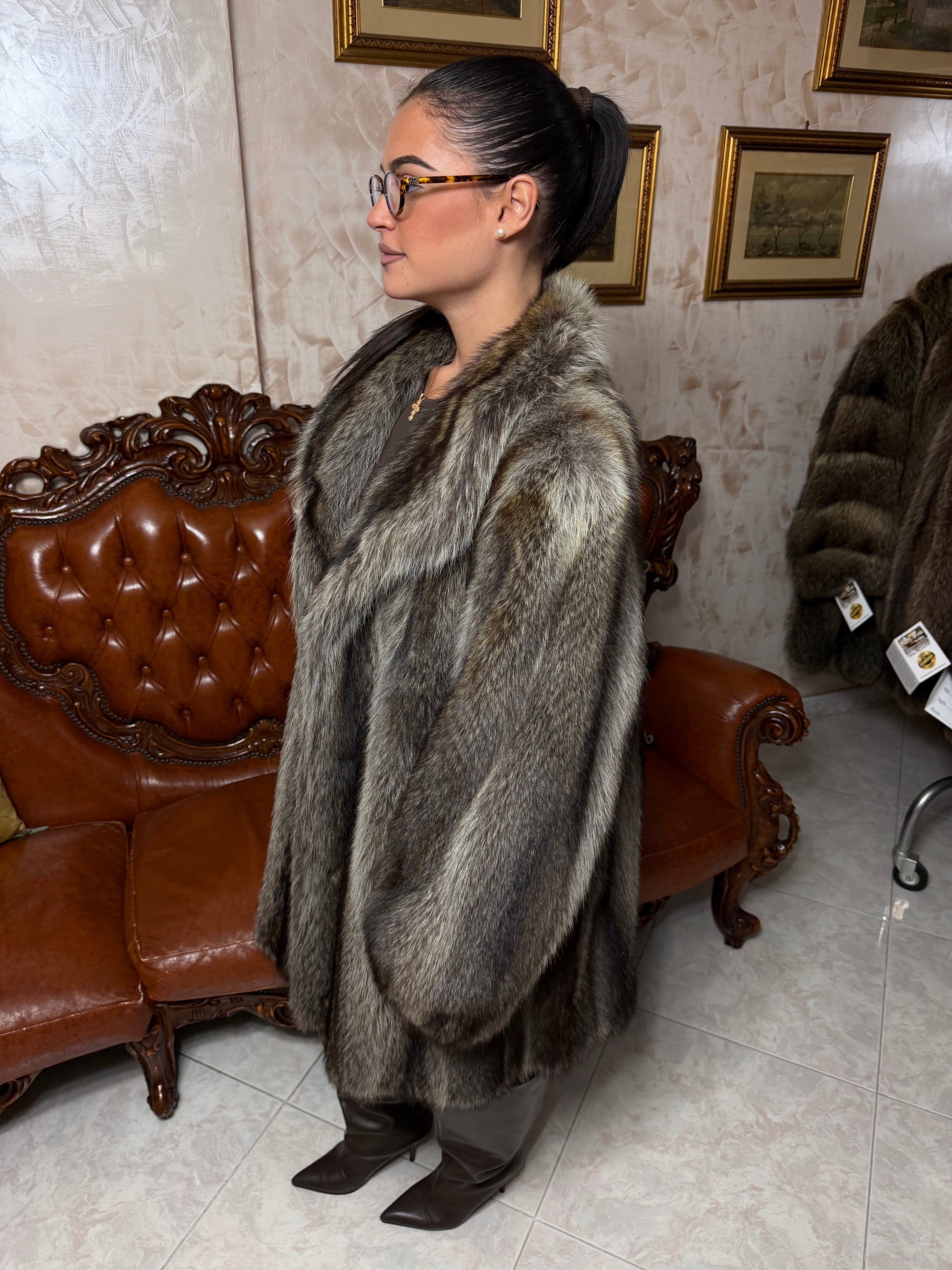 Raccoon fur jacket