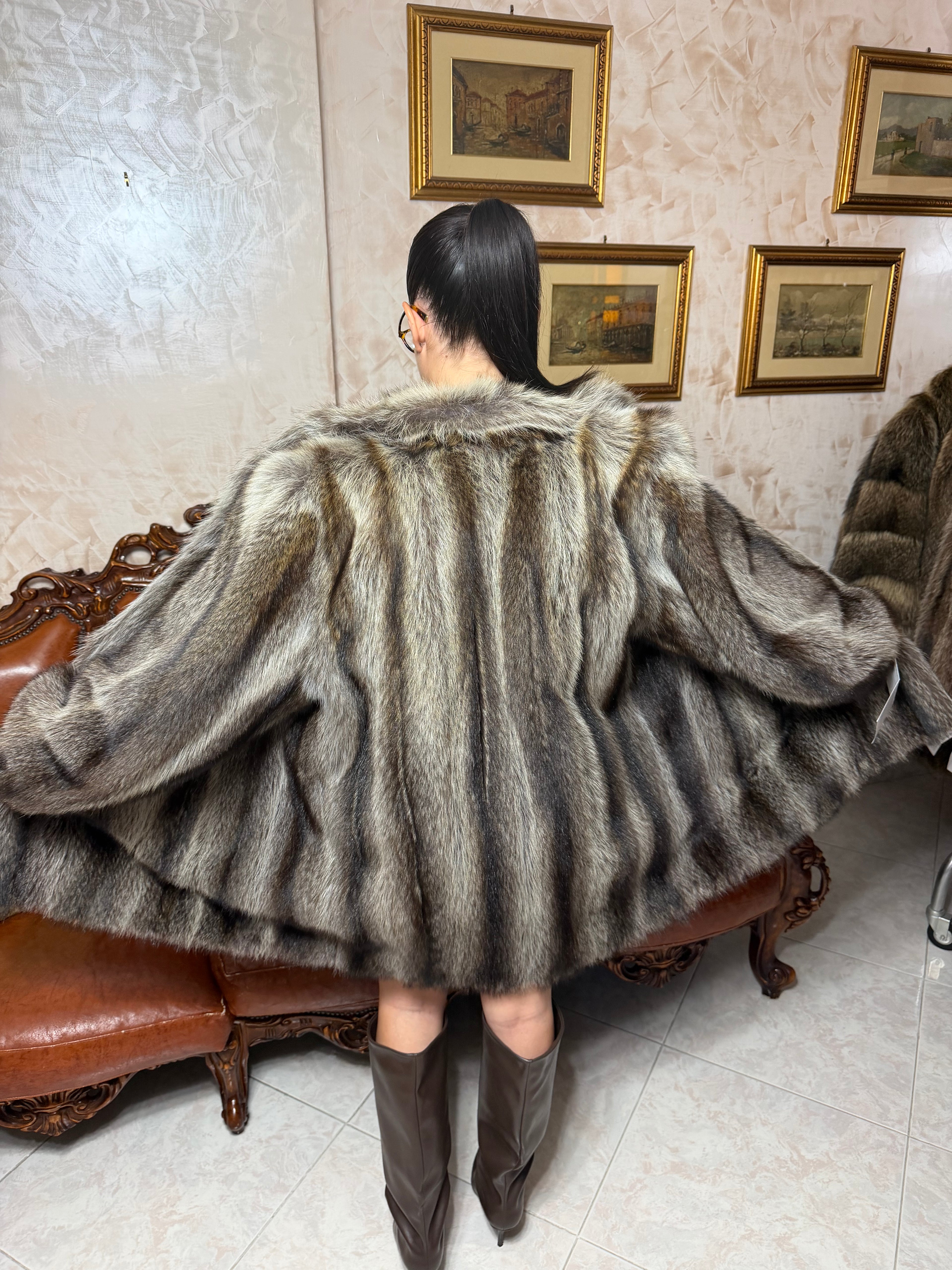 Raccoon fur jacket
