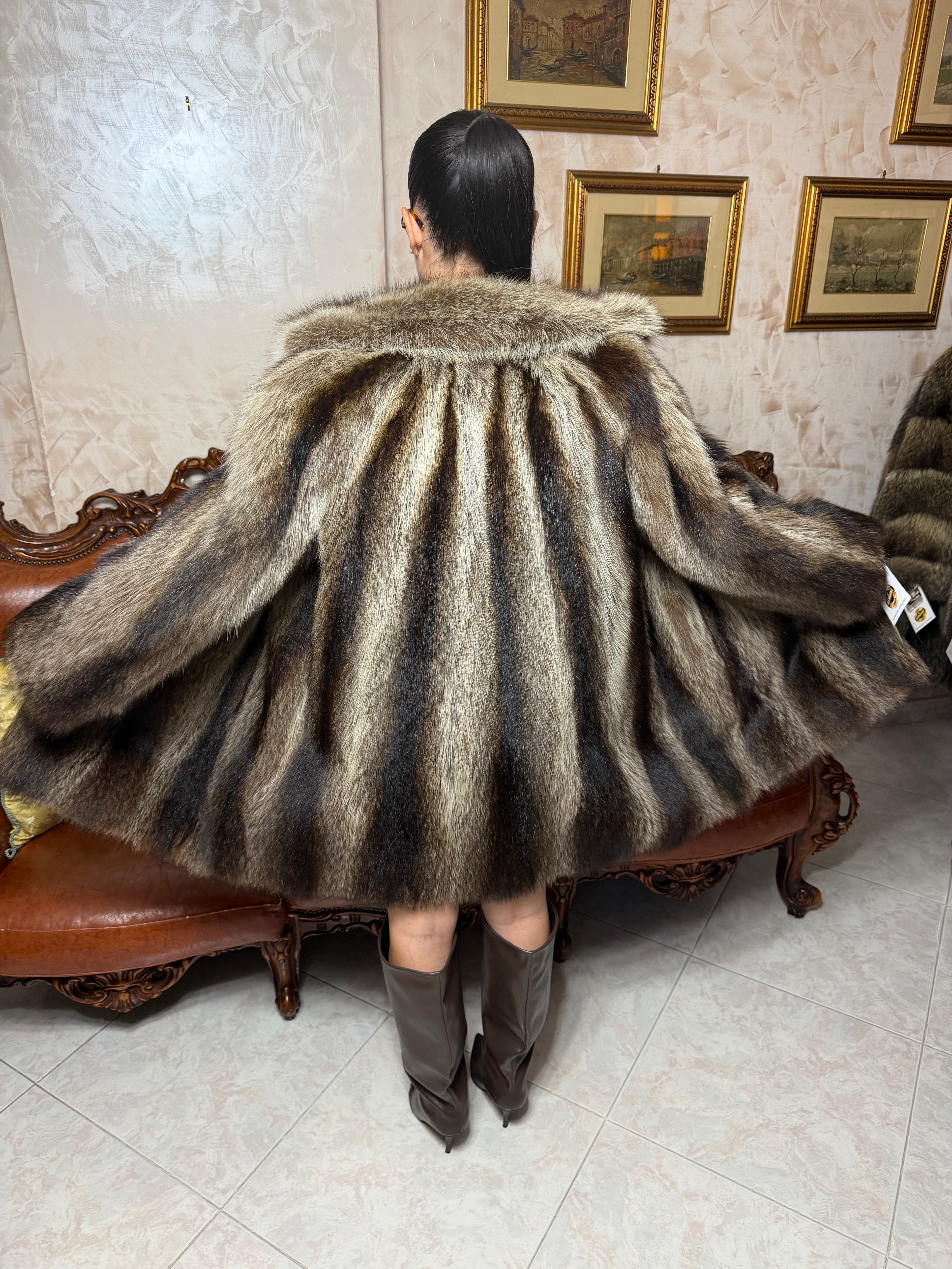 Raccoon fur jacket
