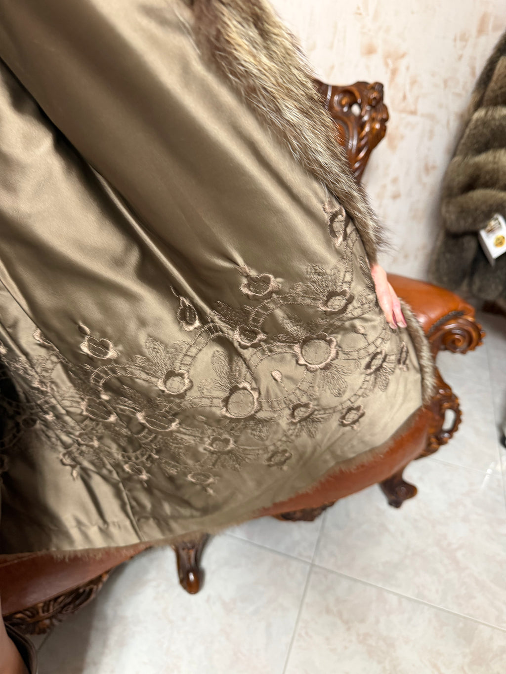 Raccoon fur jacket
