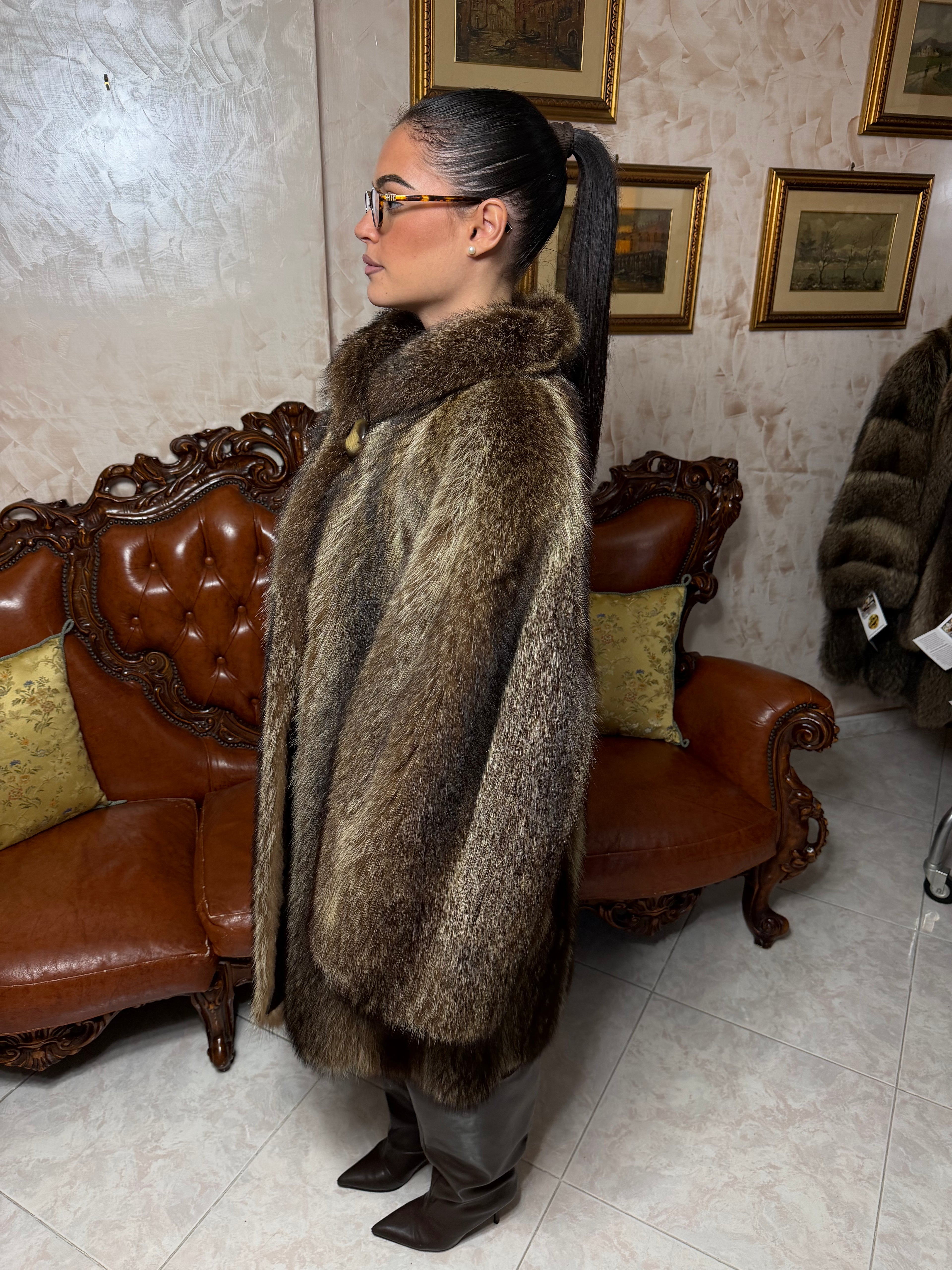Raccoon fur jacket