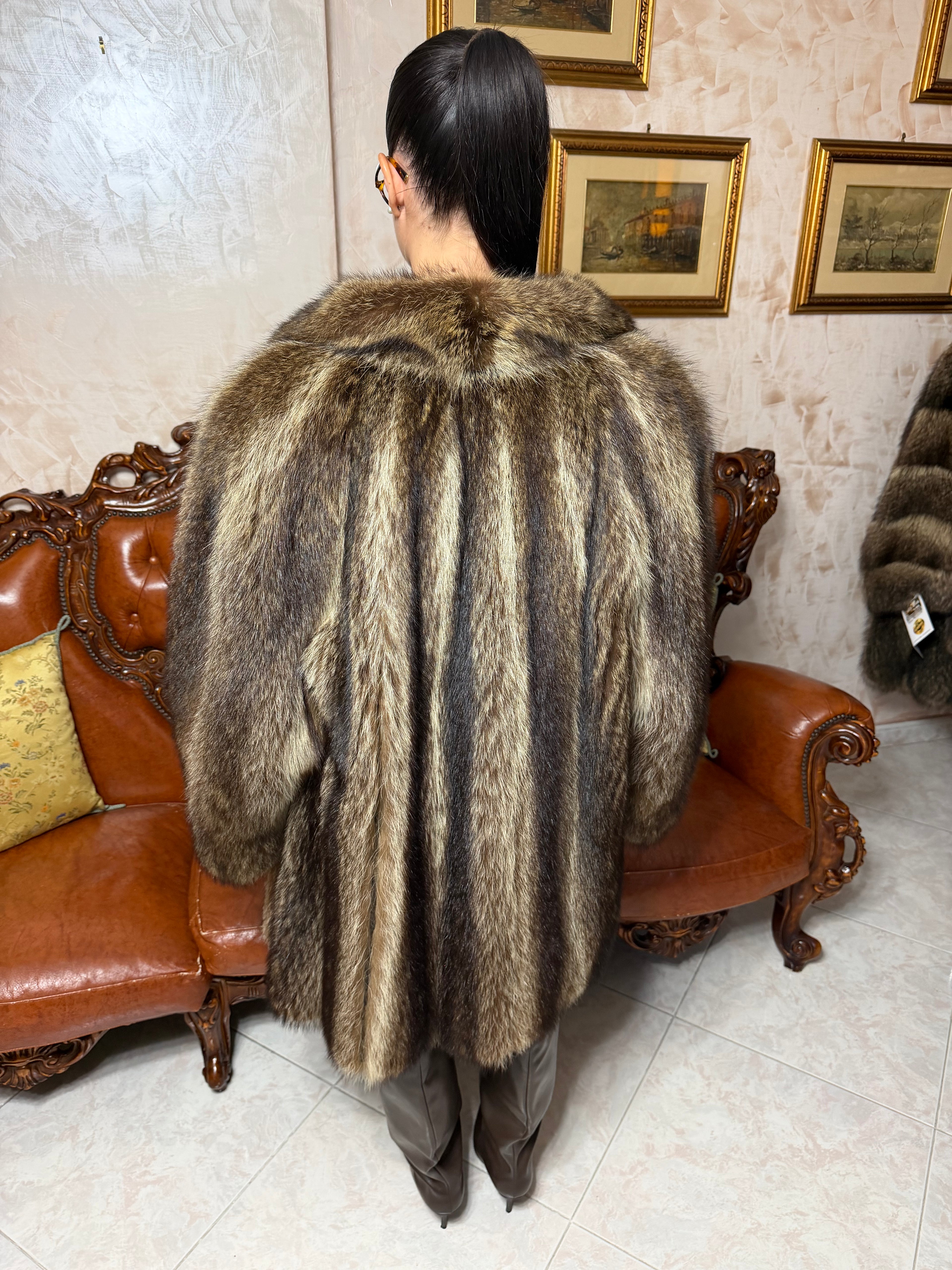 Raccoon fur jacket