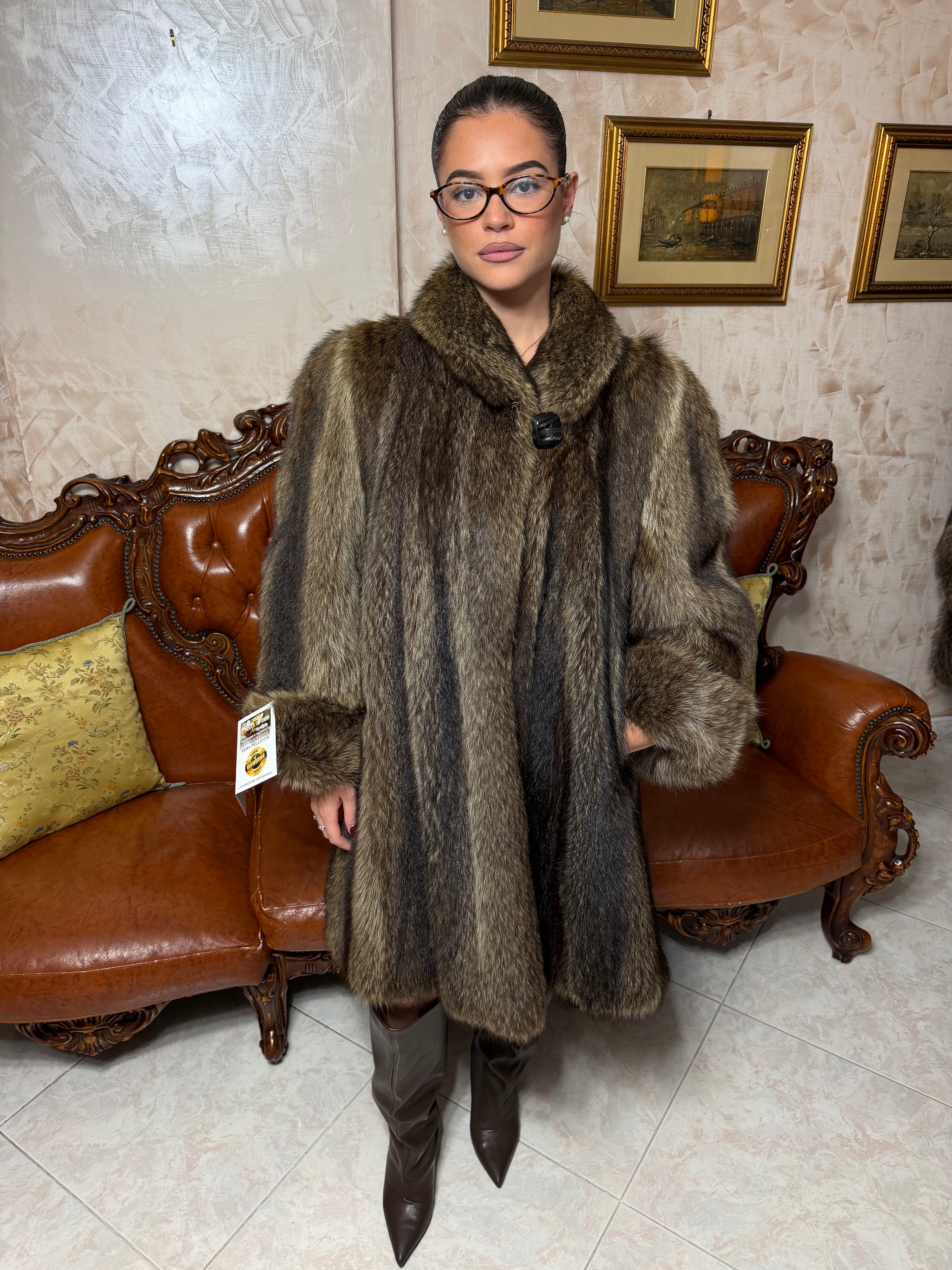 Raccoon fur jacket
