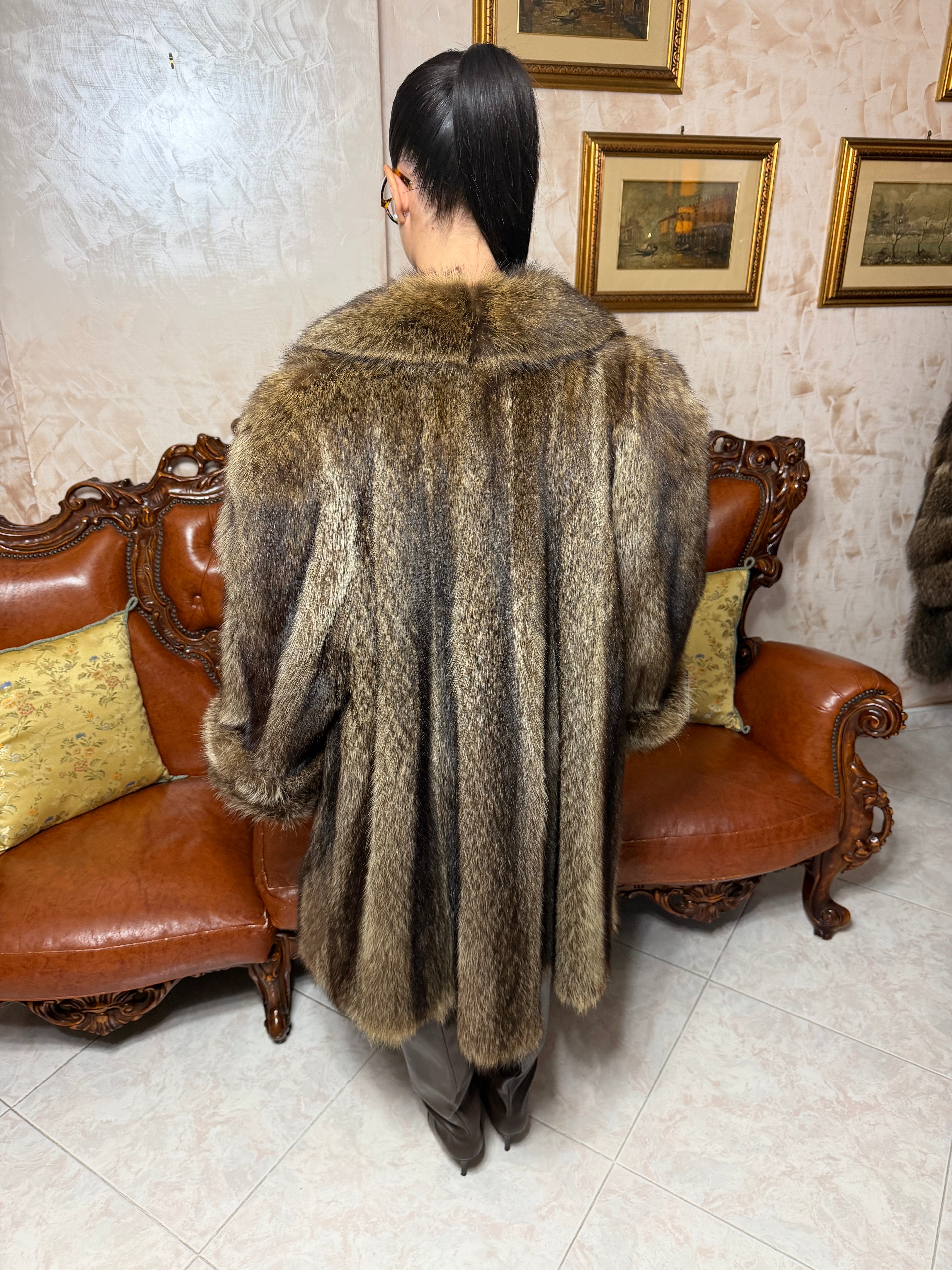 Raccoon fur jacket