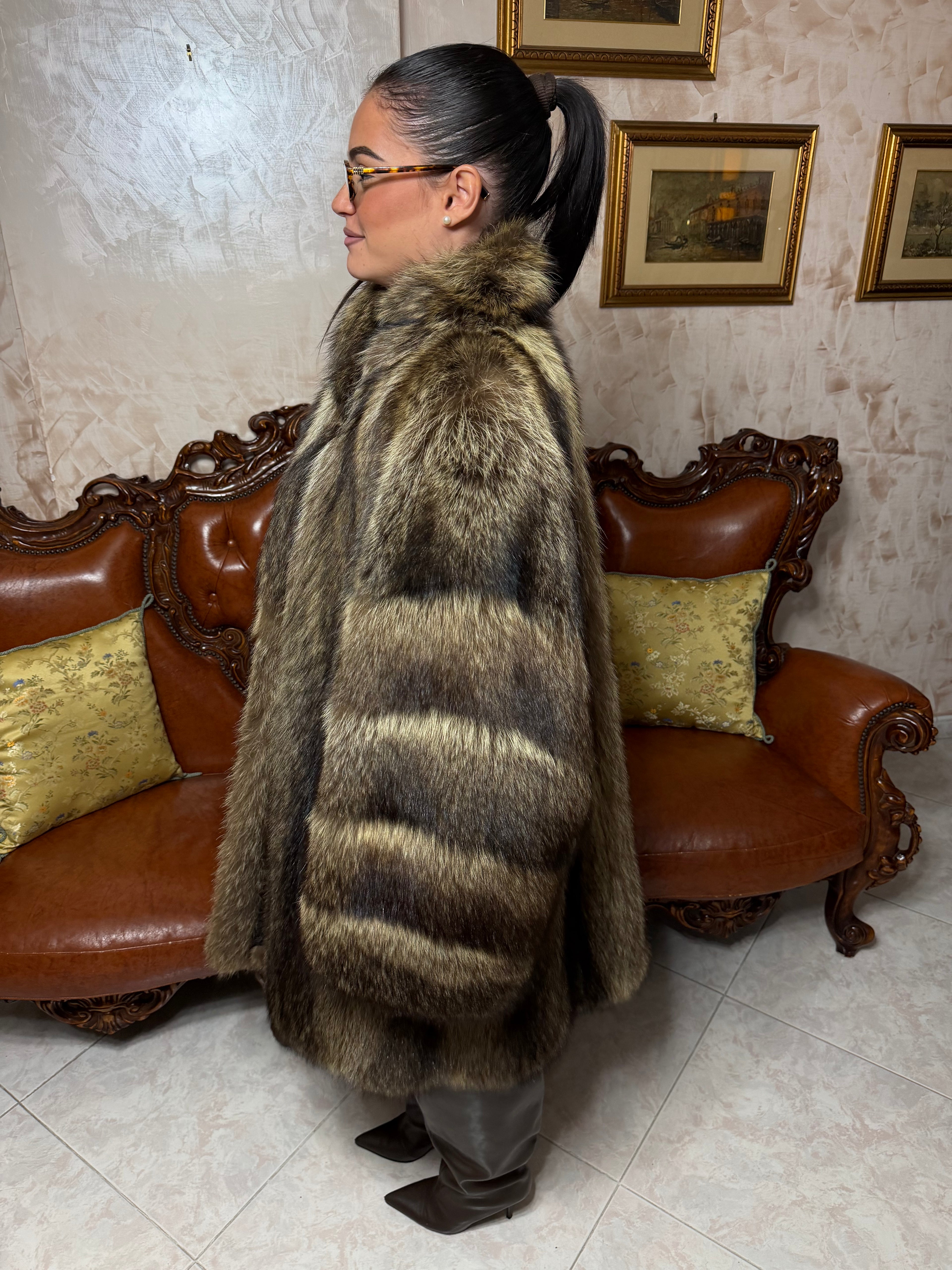 Raccoon fur jacket