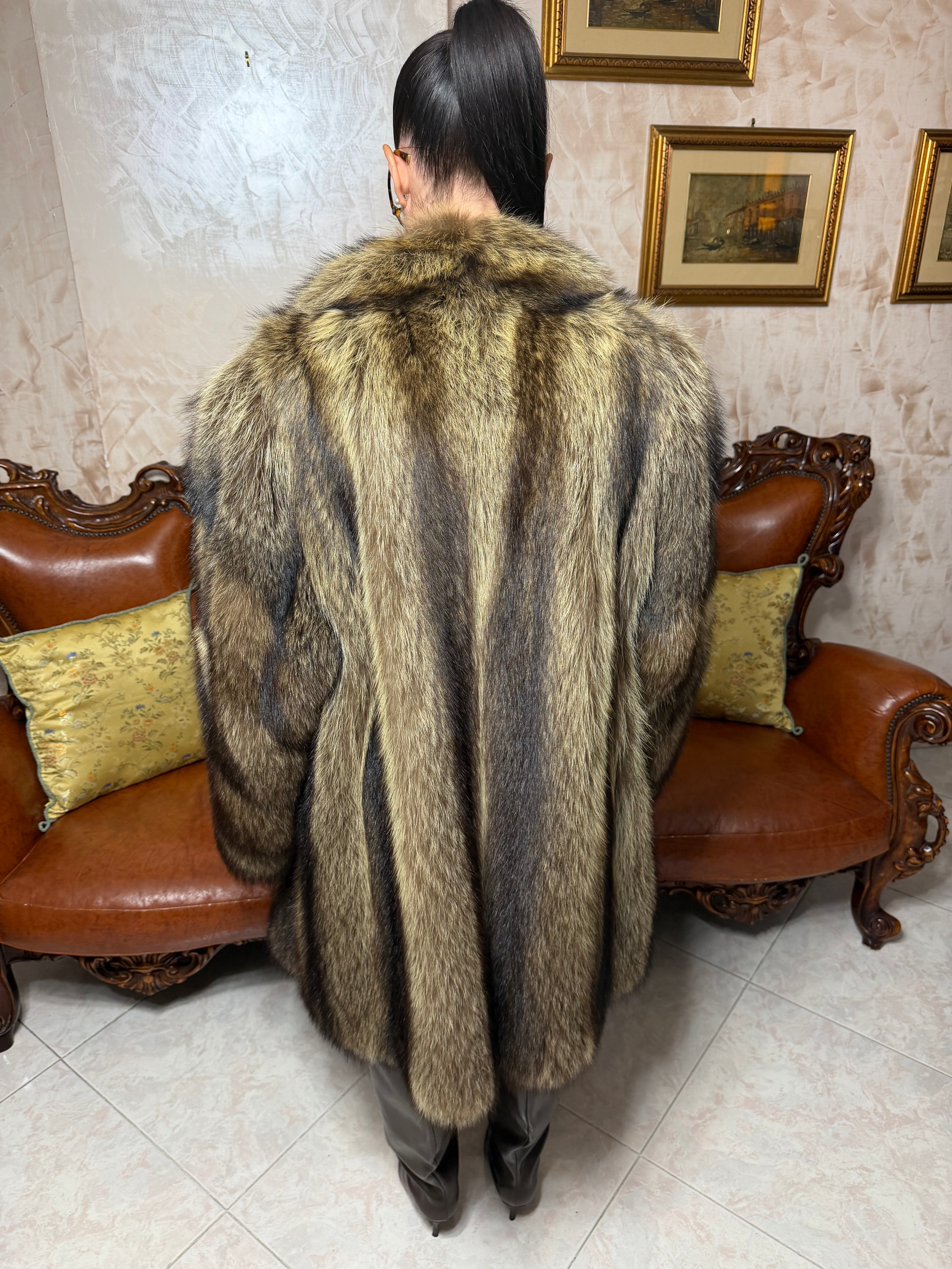 Raccoon fur jacket