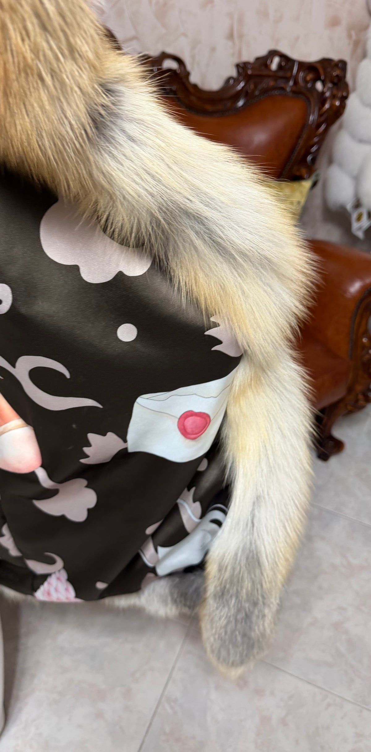 Veste en fourrure de renard doré
