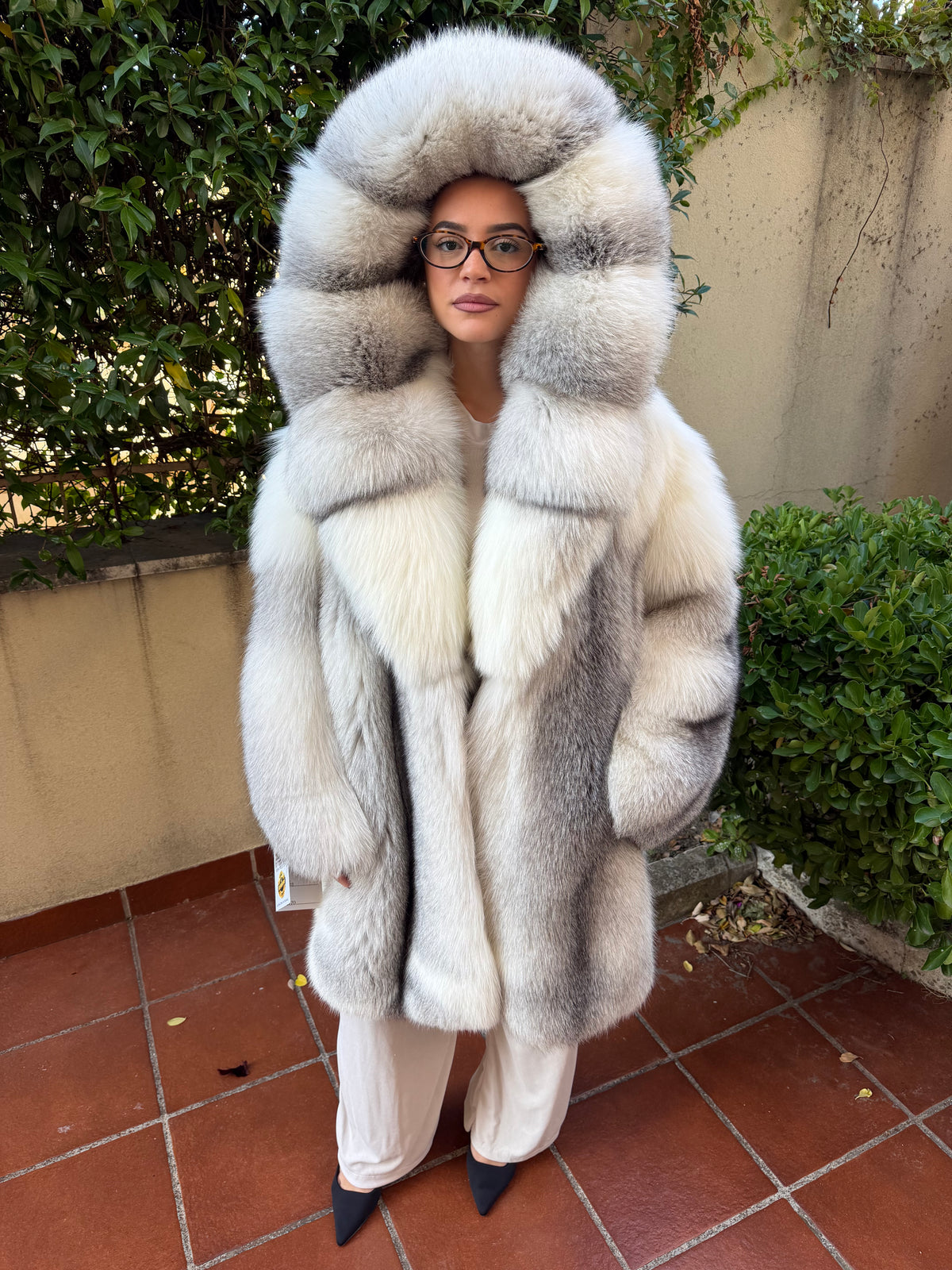 Veste en fourrure de renard doré