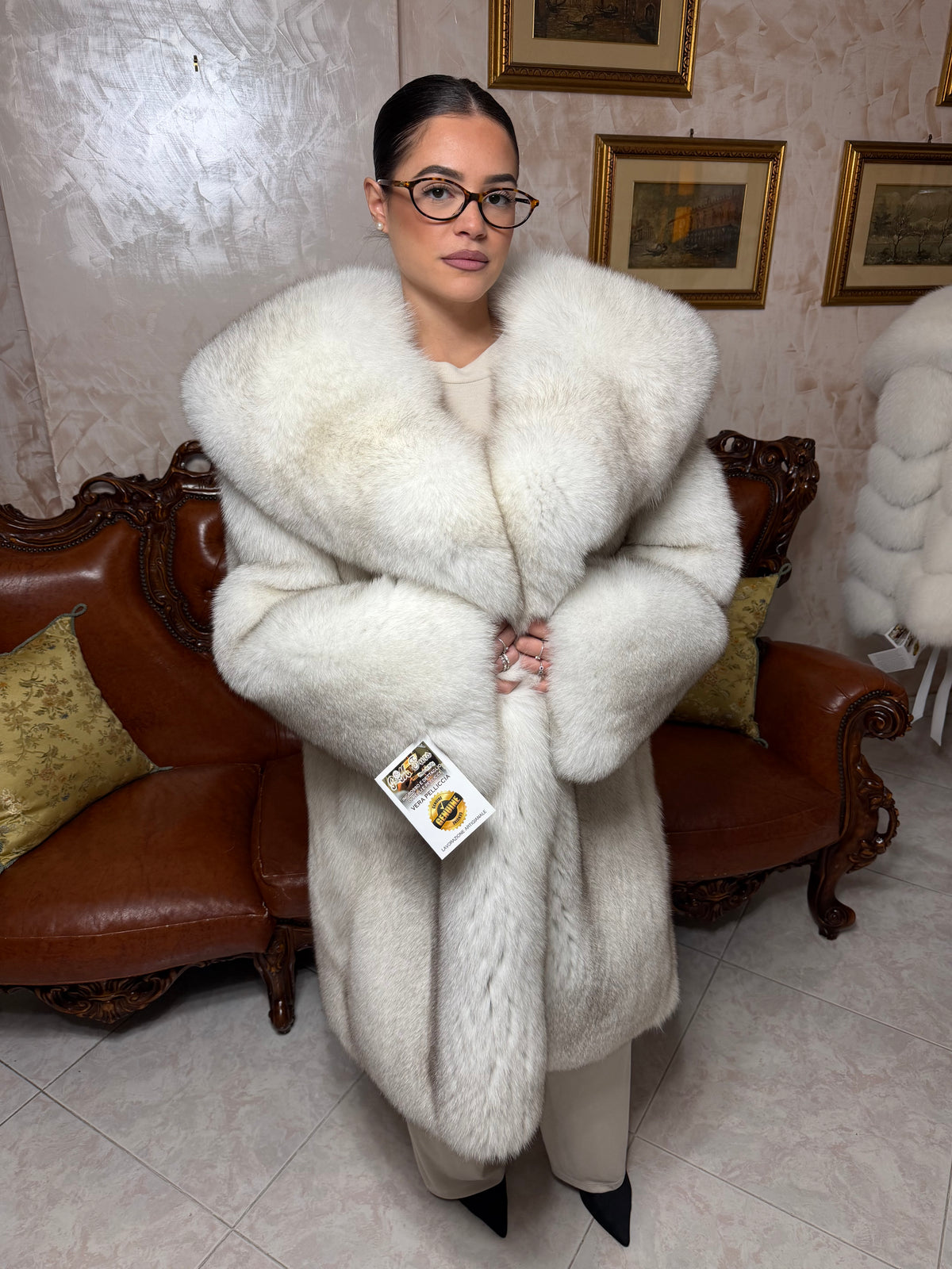 Veste en fourrure de renard doré