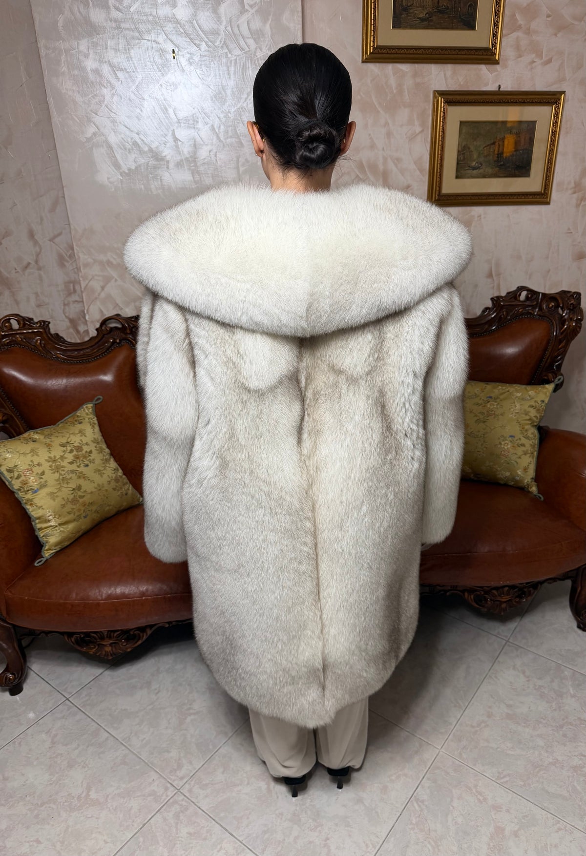 Veste en fourrure de renard doré