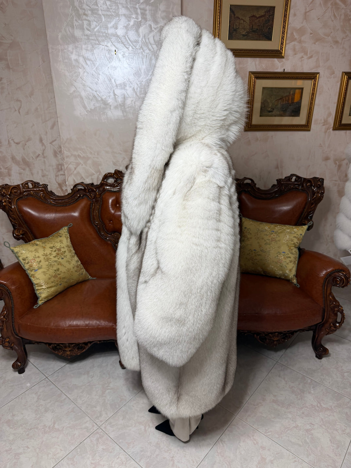 Veste en fourrure de renard doré