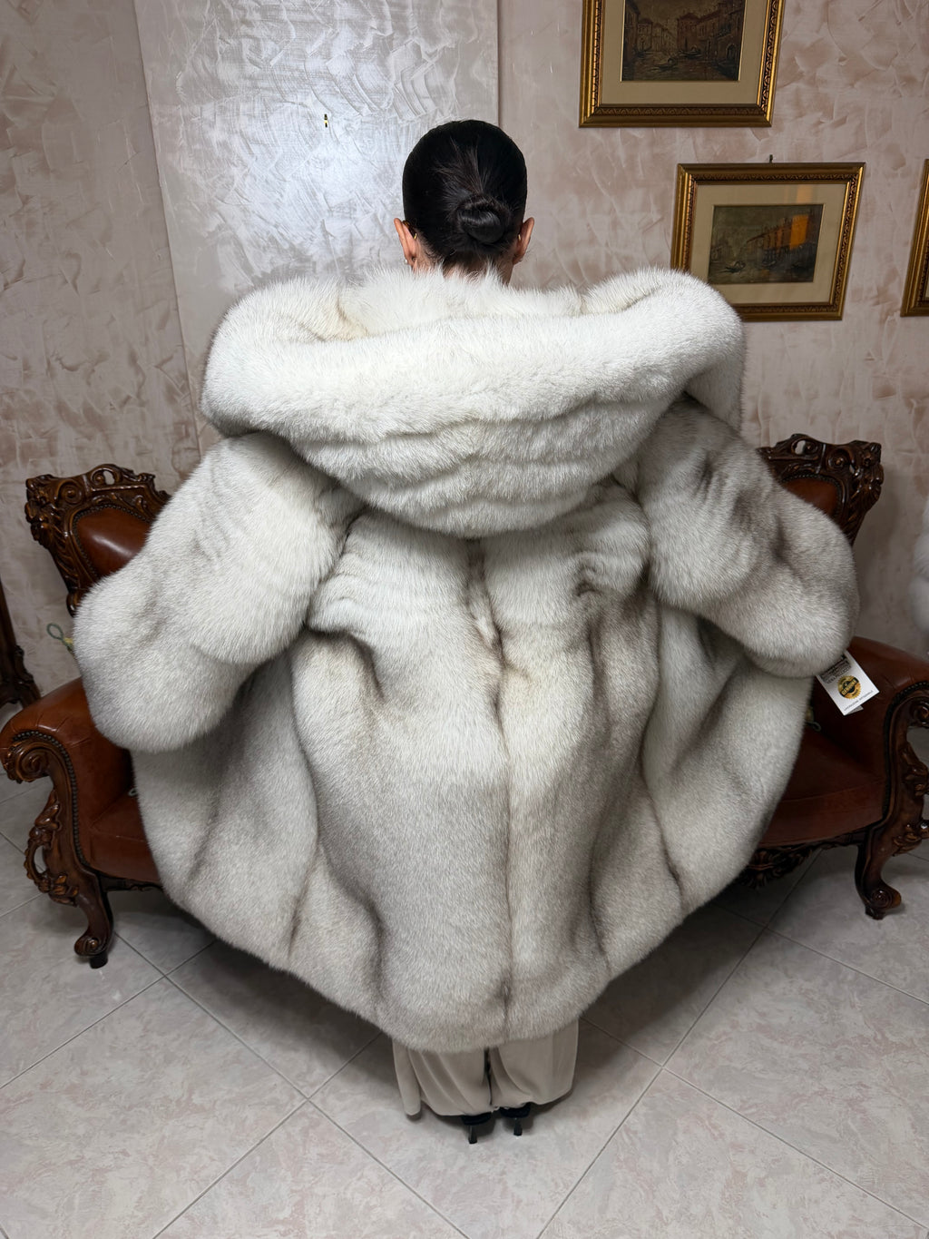 Veste en fourrure de renard doré