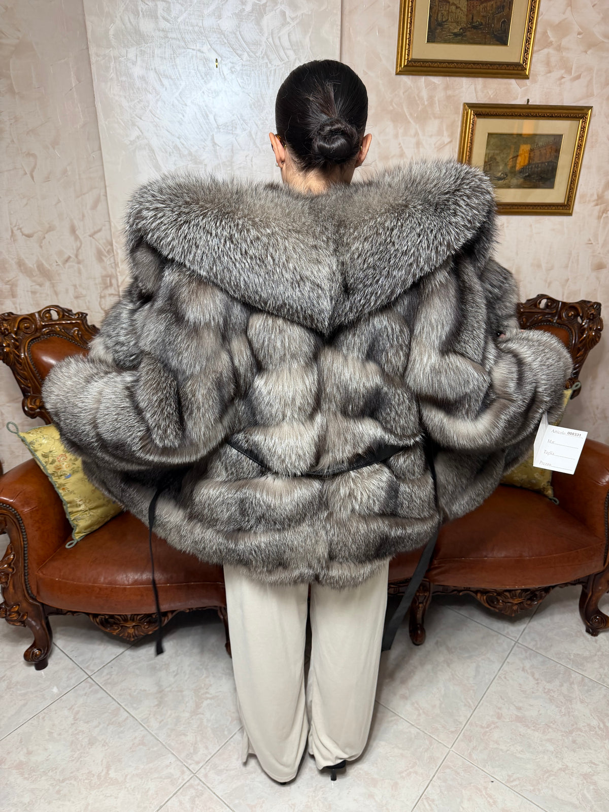 Shadow fox fur jacket