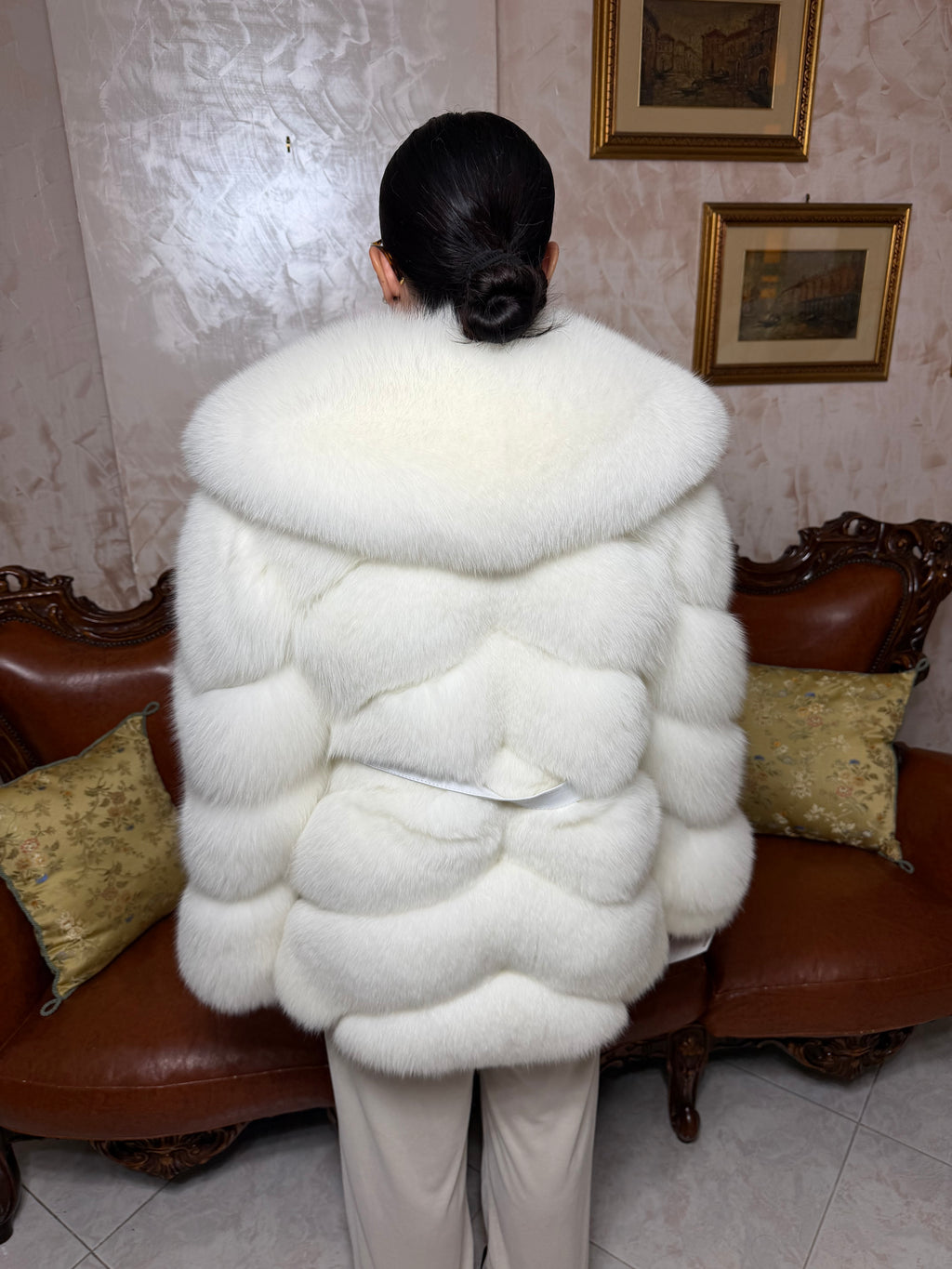 Shadow fox fur jacket
