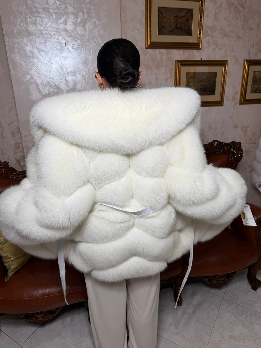 Shadow fox fur jacket