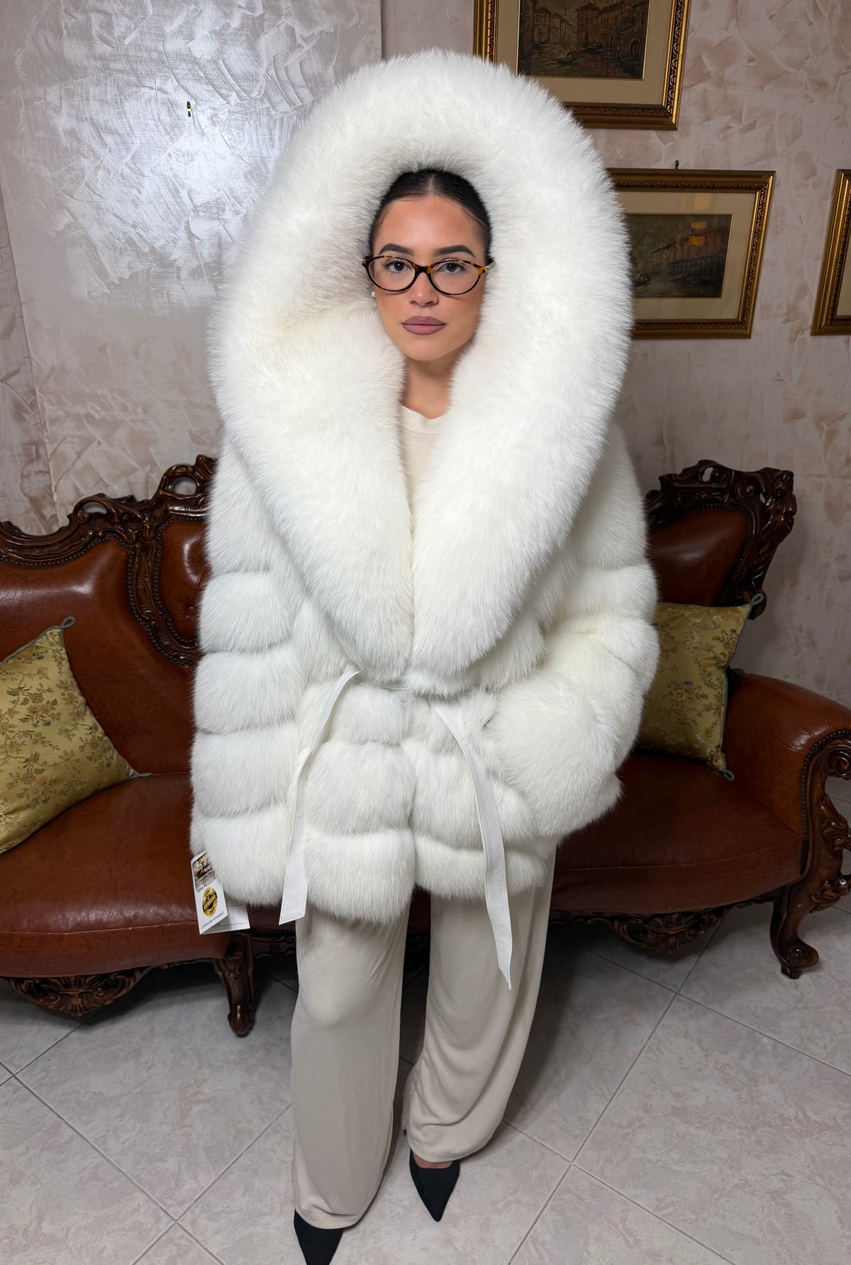 Shadow fox fur jacket