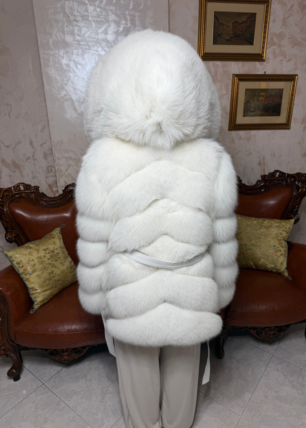 Shadow fox fur jacket