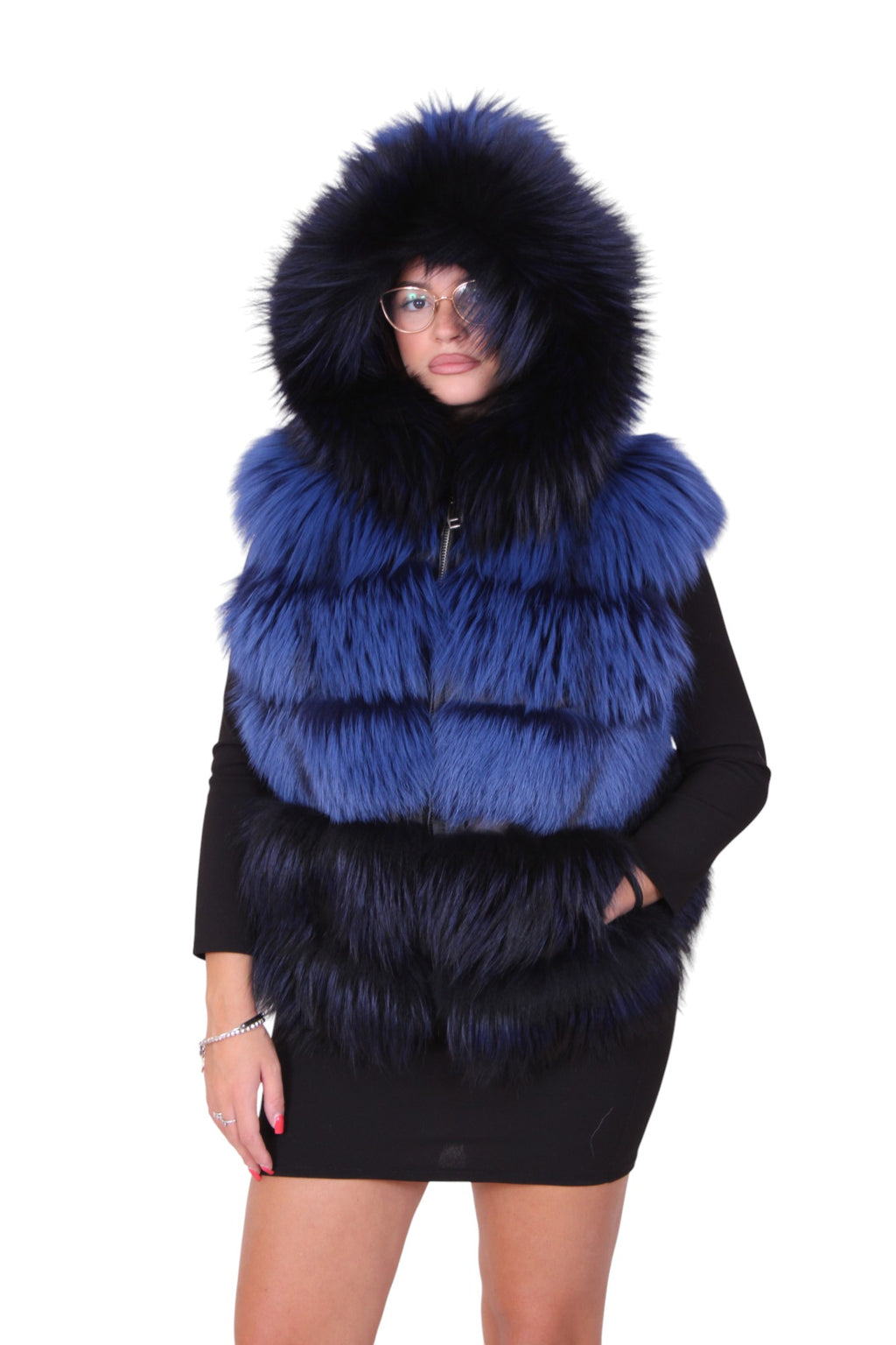 Fox fur sleeveless vest