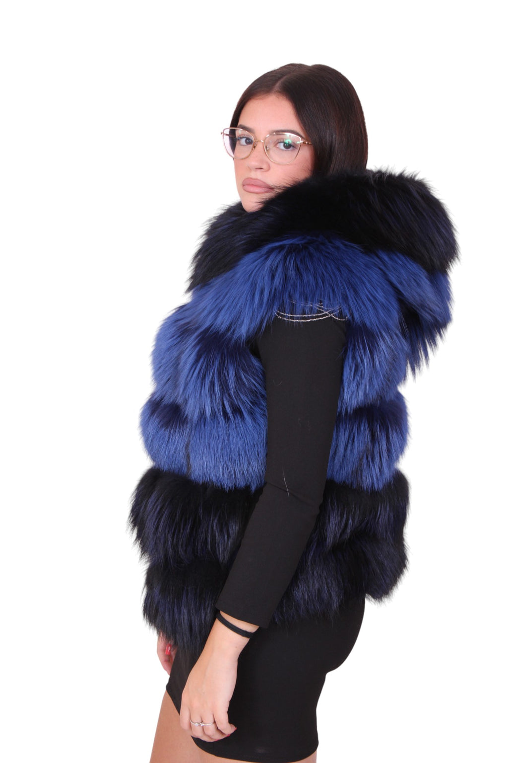 Fox fur sleeveless vest