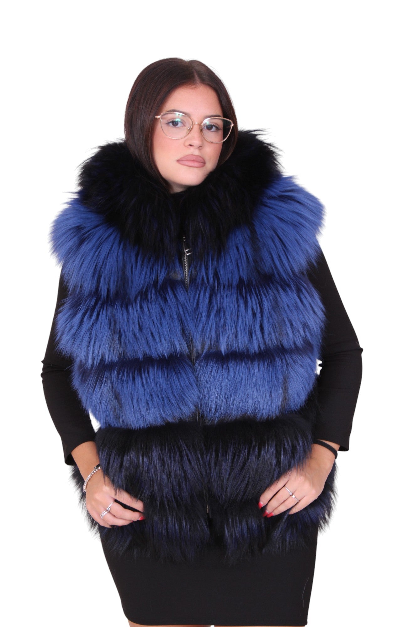 Gilet smanicato pelliccia di volpe