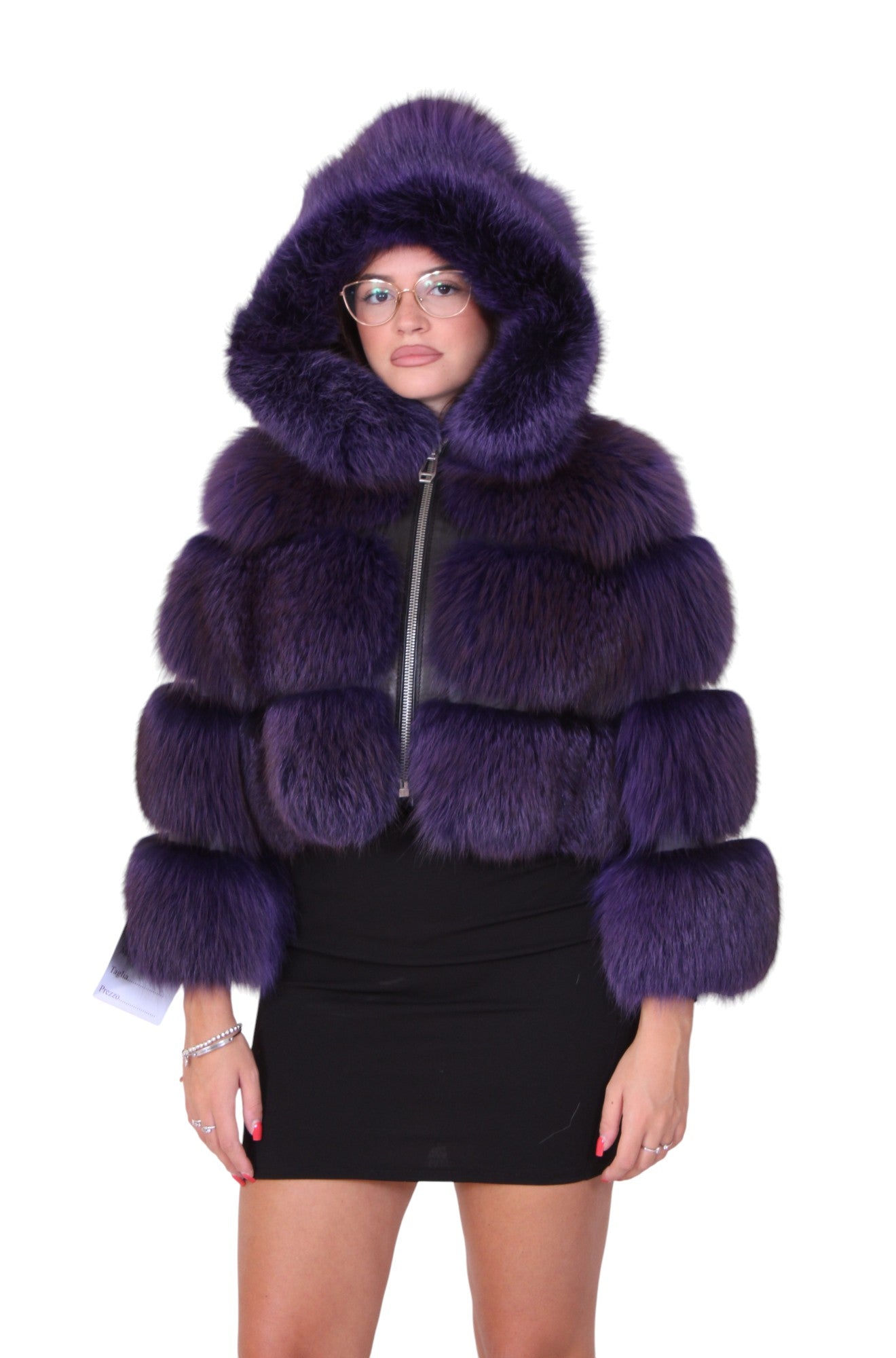 Fox fur bomber jacket