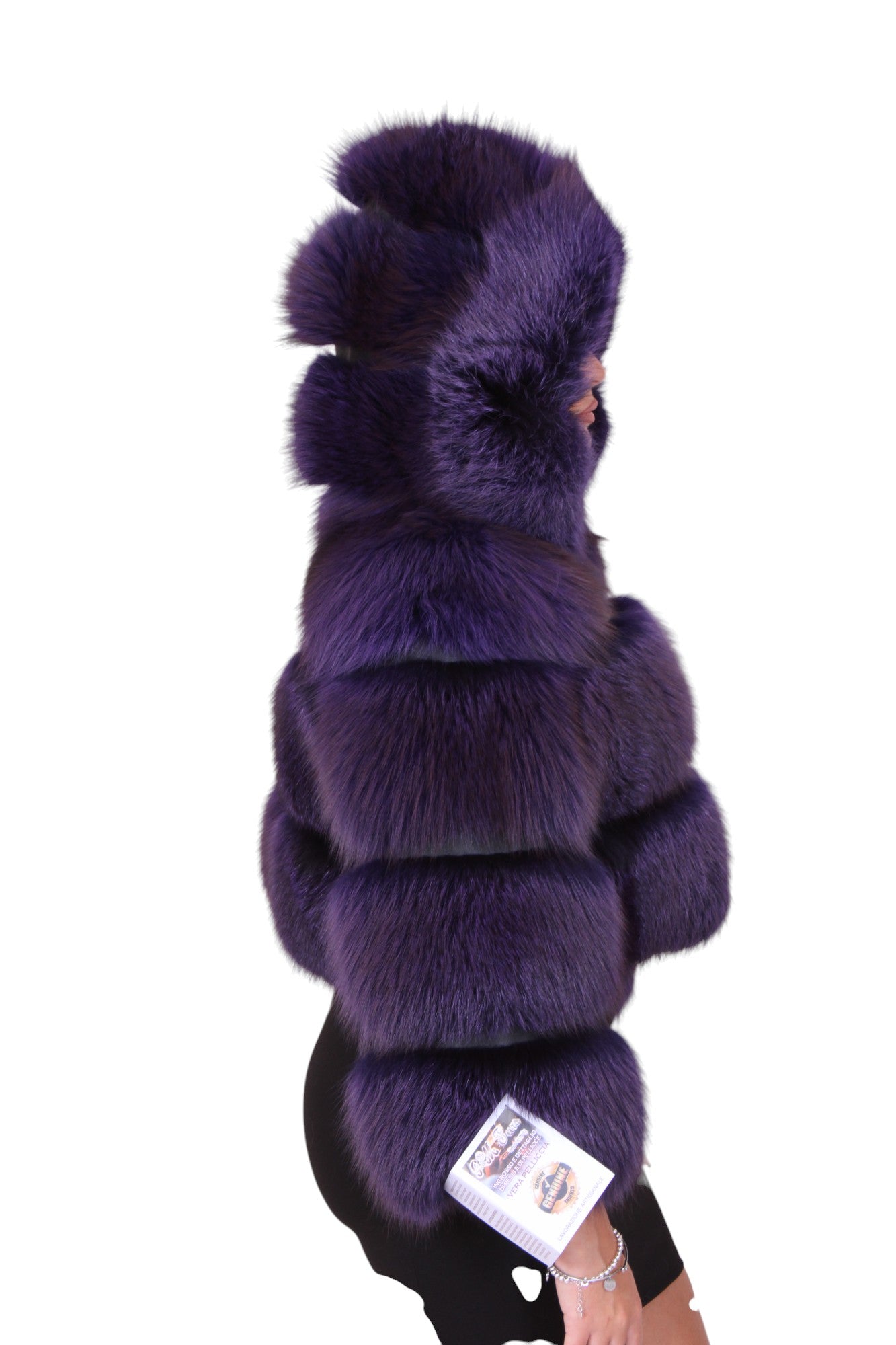Fox fur bomber jacket