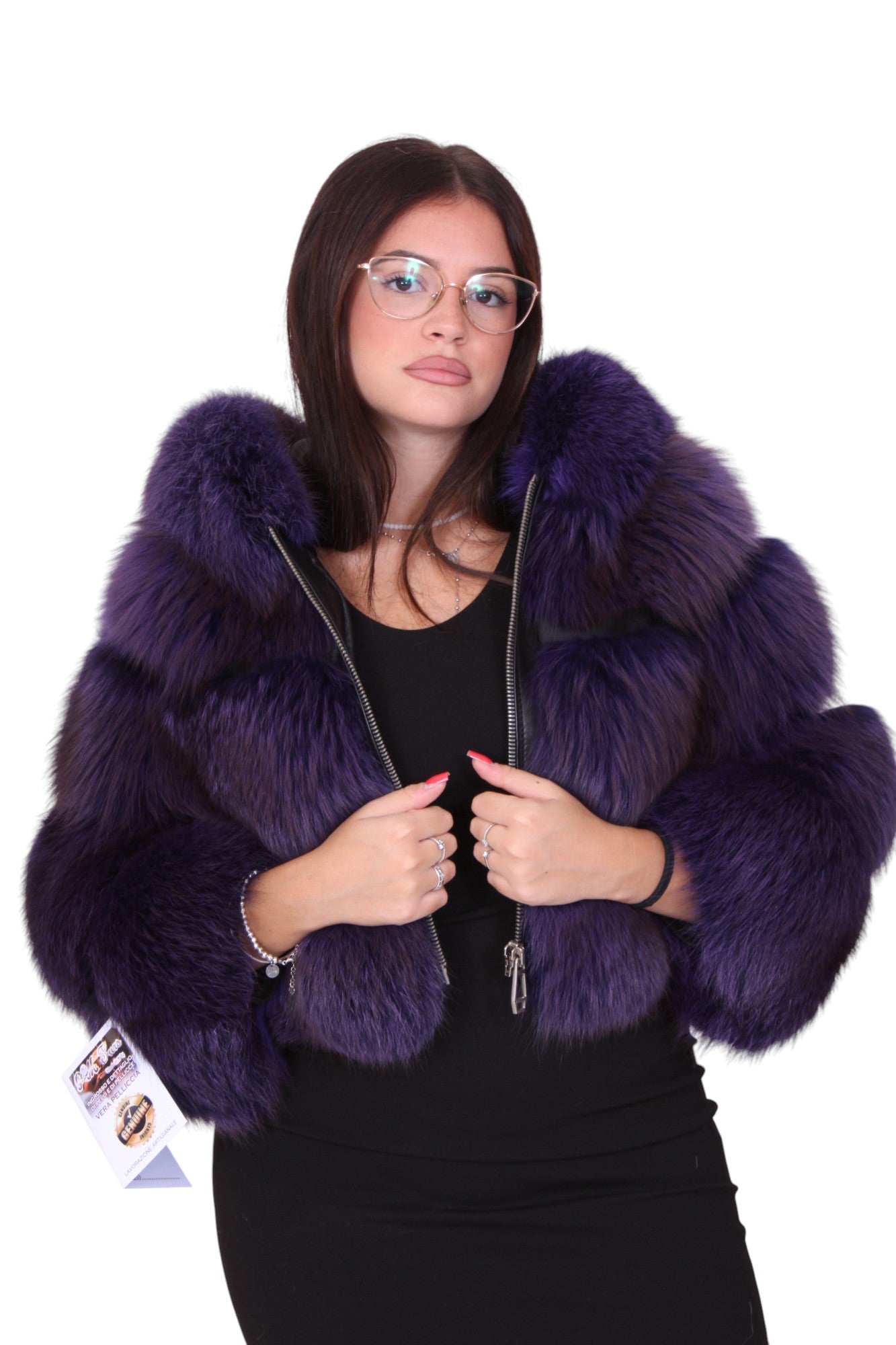 Fox fur bomber jacket