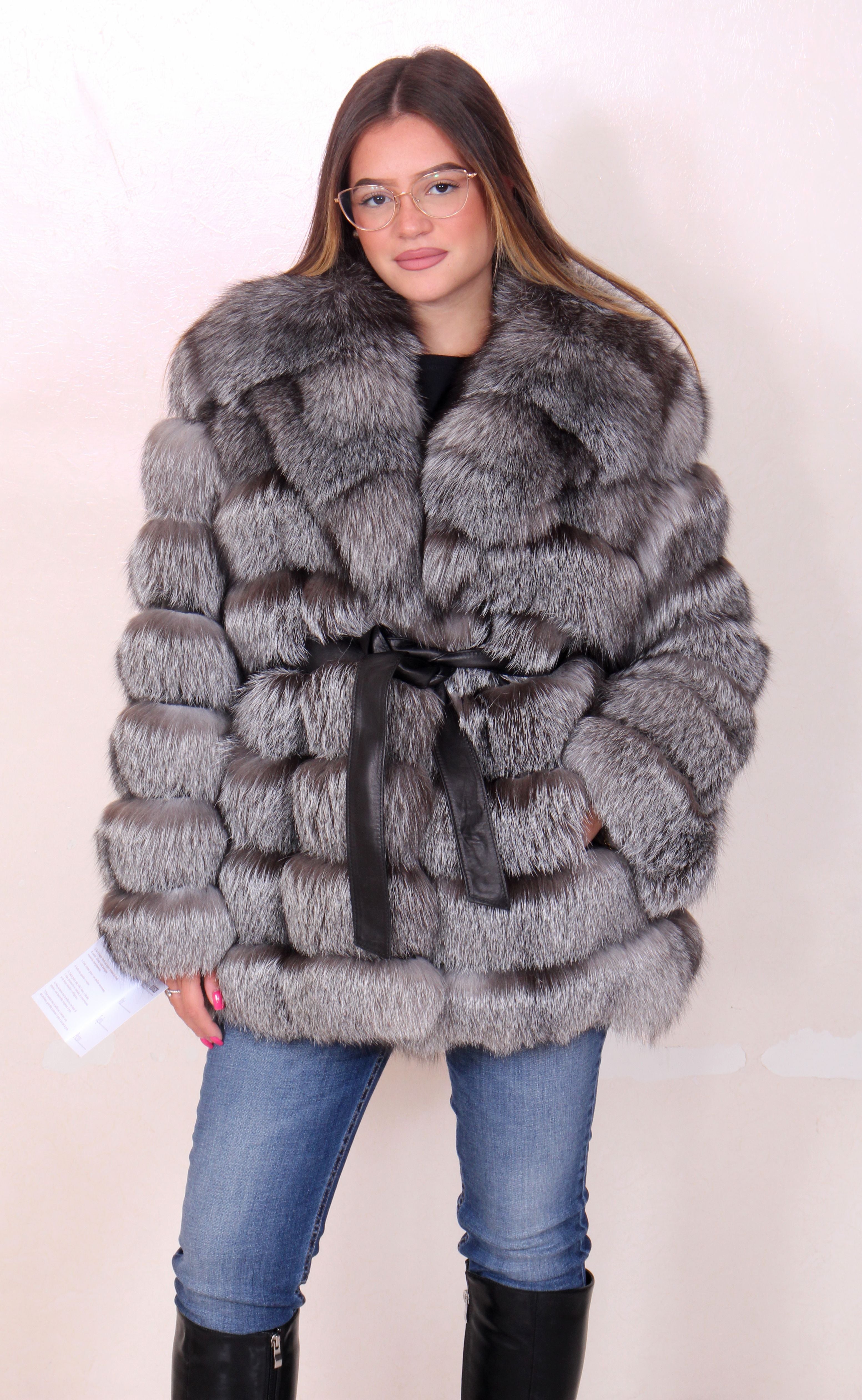 Frost fox fur jacket