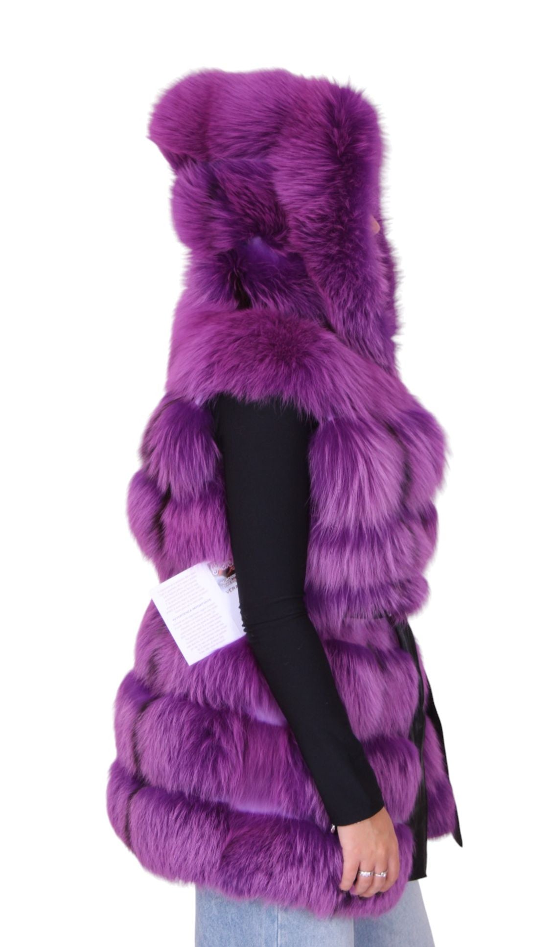 Gilet smanicato pelliccia di volpe
